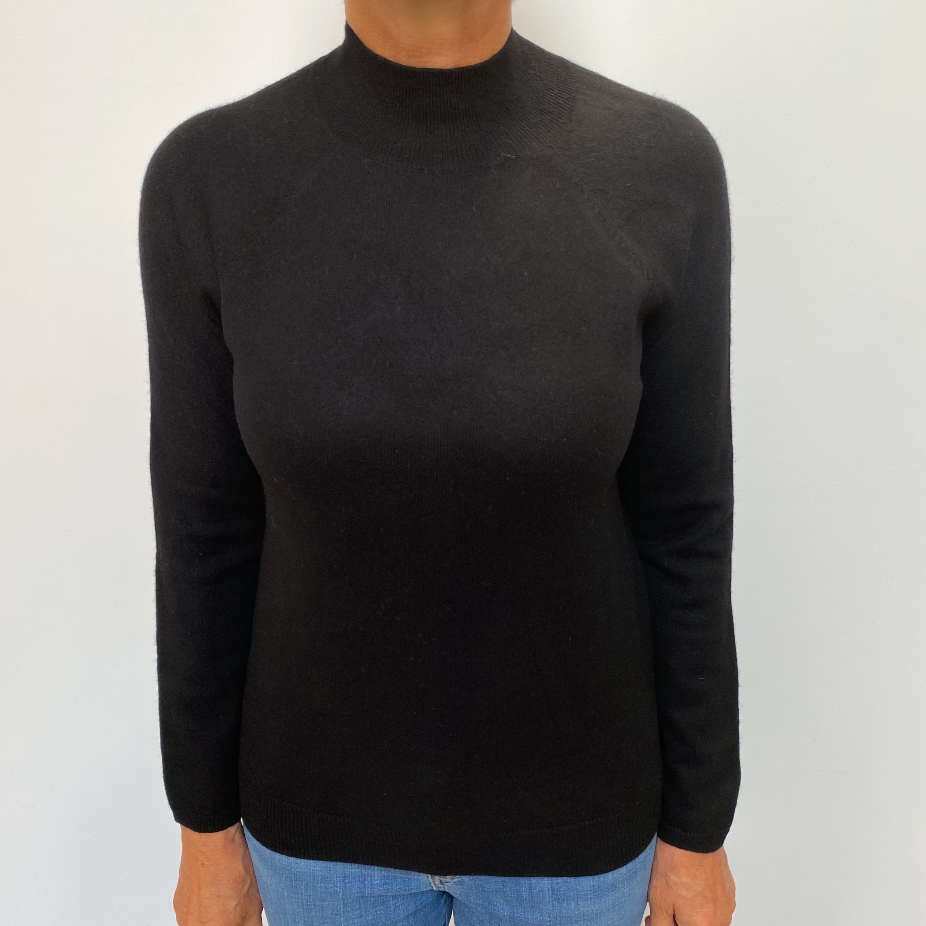 Black Cashmere Turtle  Neck Jumper Medium