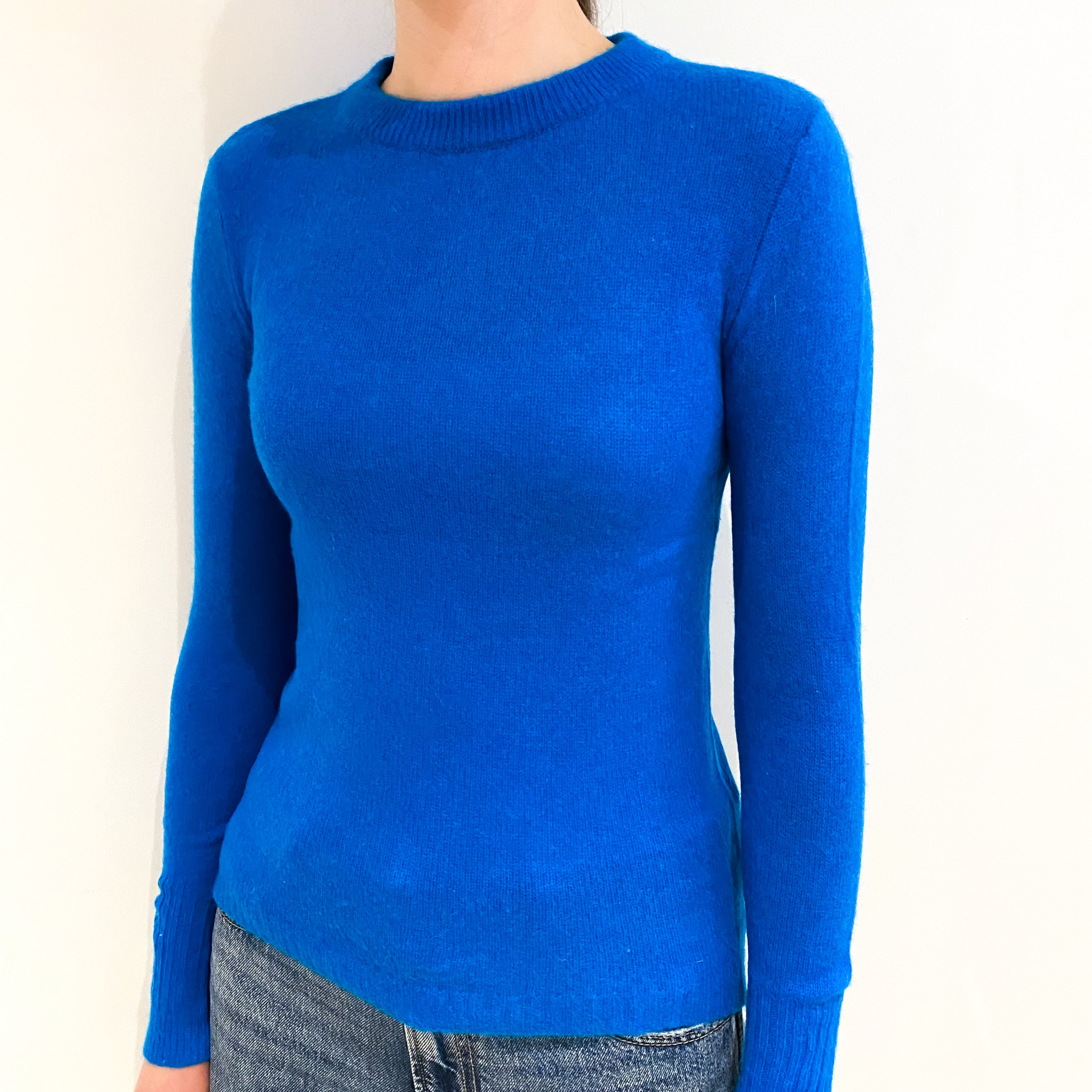 Jigsaw Turquoise Blue Cashmere Crew Neck Jumper Extra Small