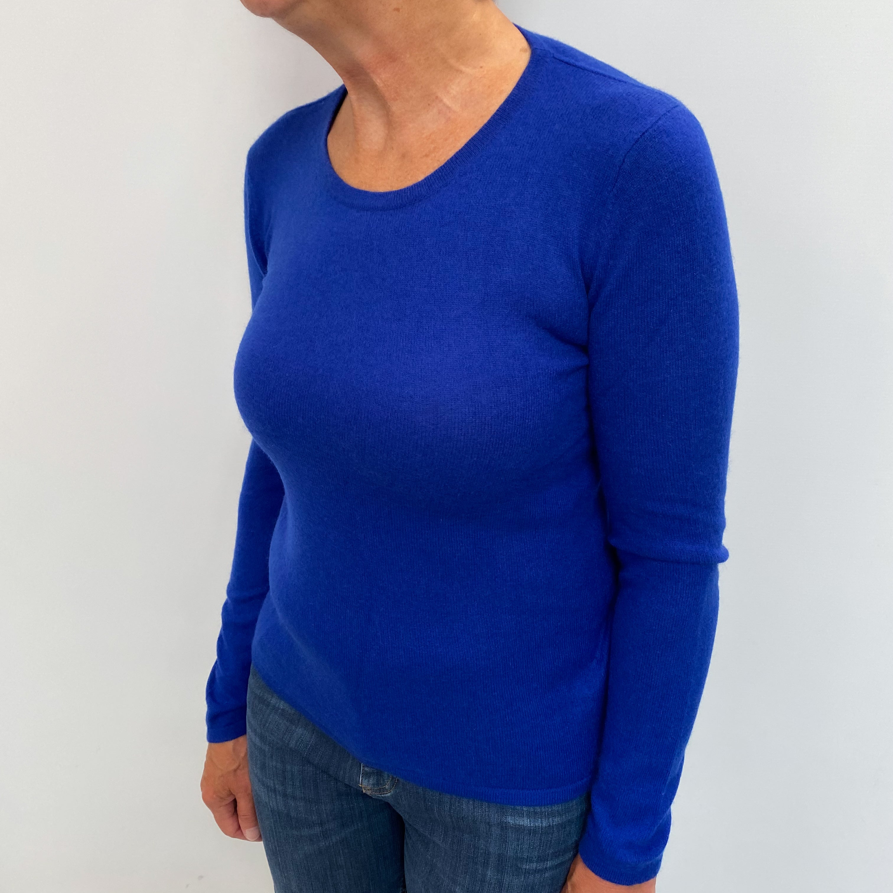 Admiral Blue Cashmere Crew Neck Jumper Medium