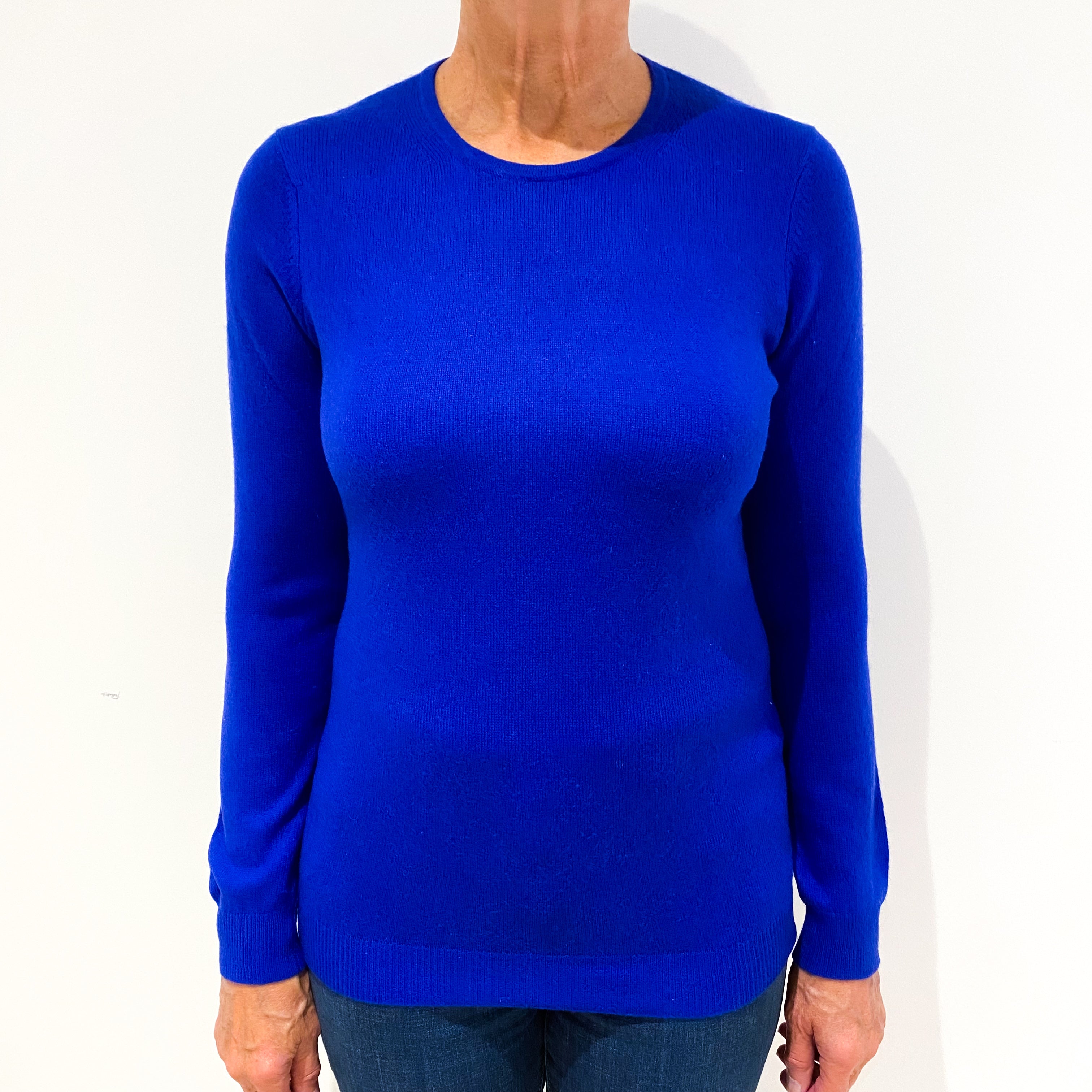 Royal Blue Cashmere Crew Neck Jumper Medium