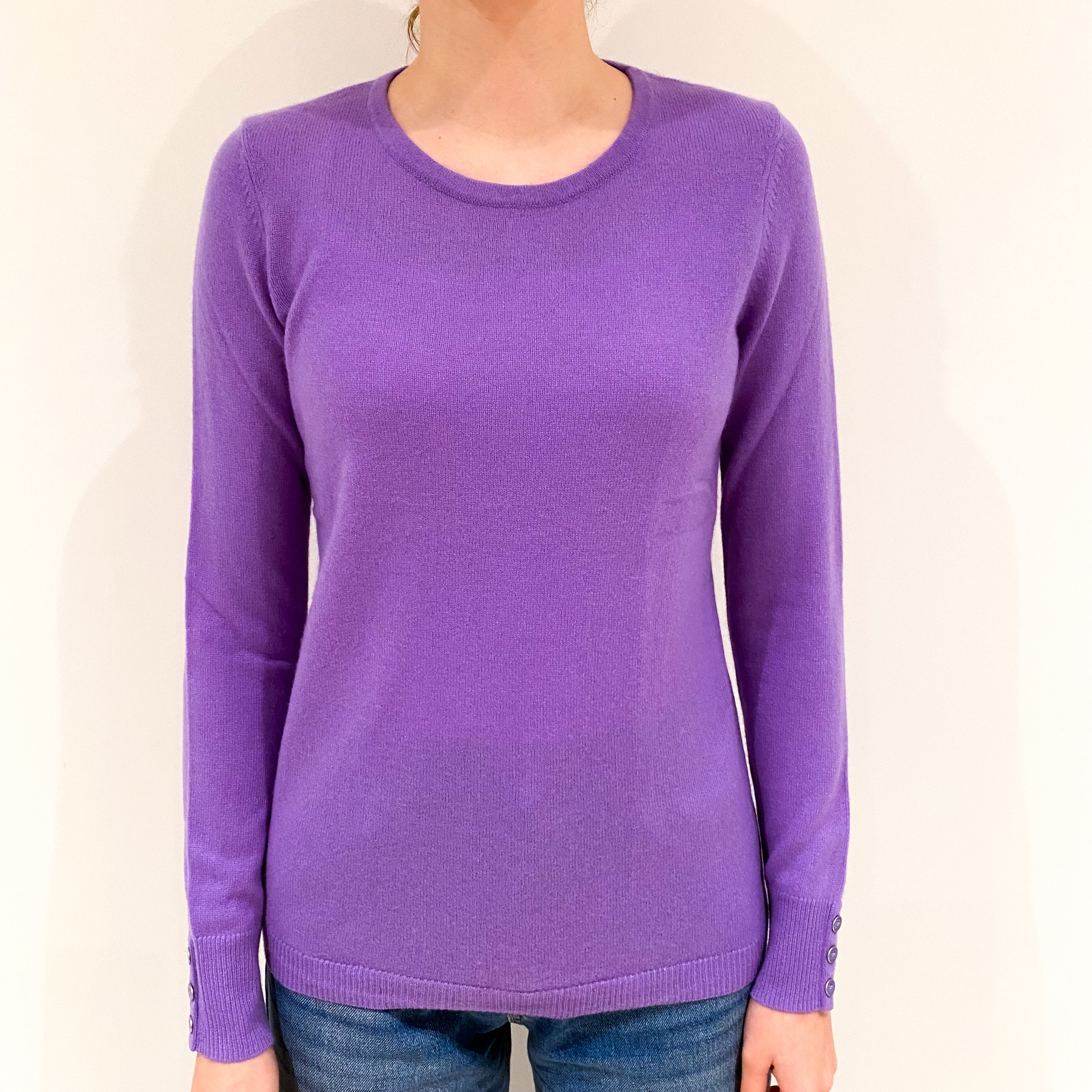 Periwinkle Purple Cashmere Crew Neck Jumper Extra Small