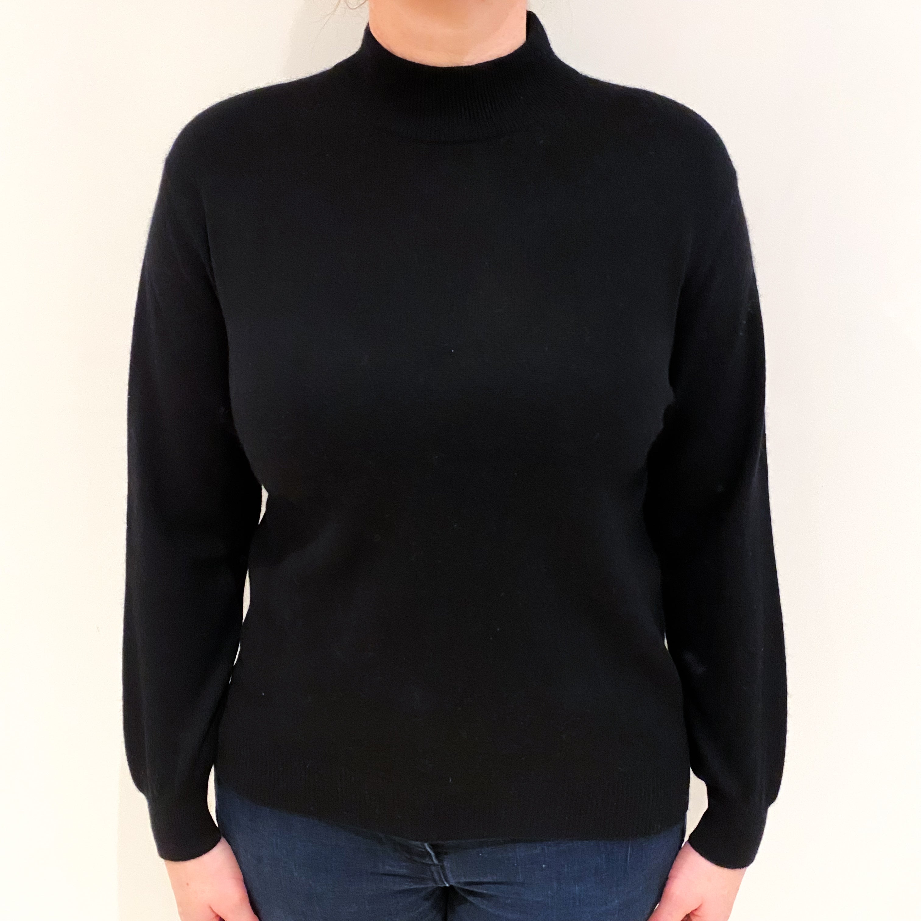 Black Cashmere Turtle Neck Jumper Large