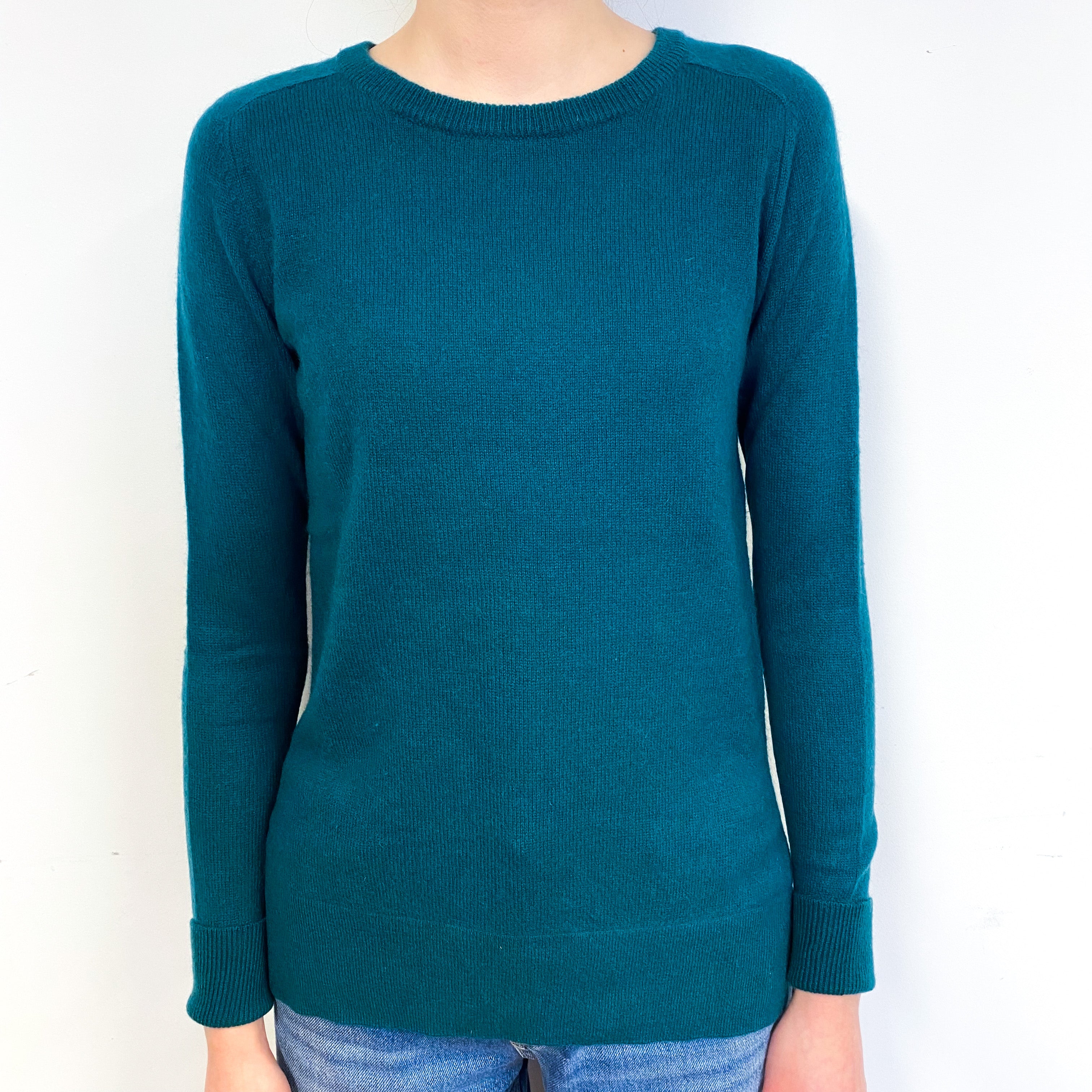 Deep Green Cashmere Crew Neck Jumper Extra Small