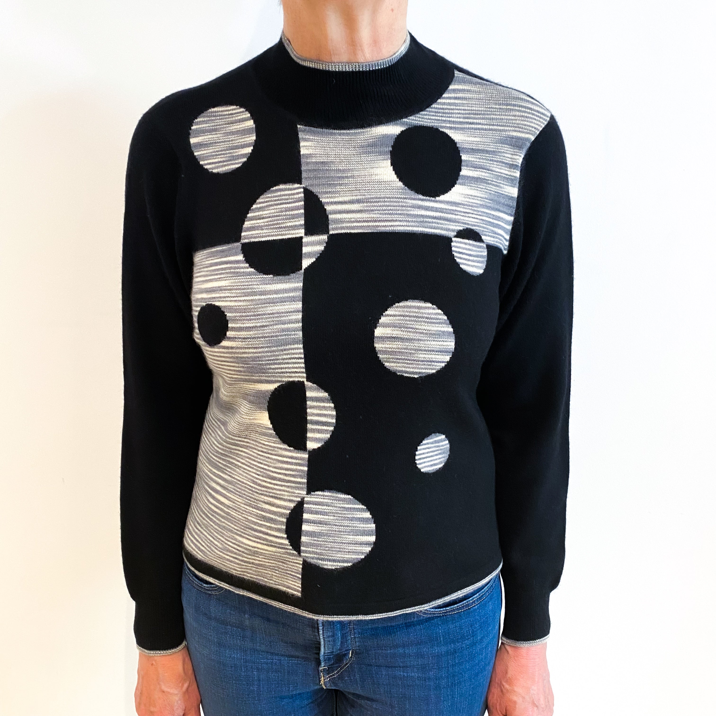 Black Cashmere Turtle Neck Jumper Medium