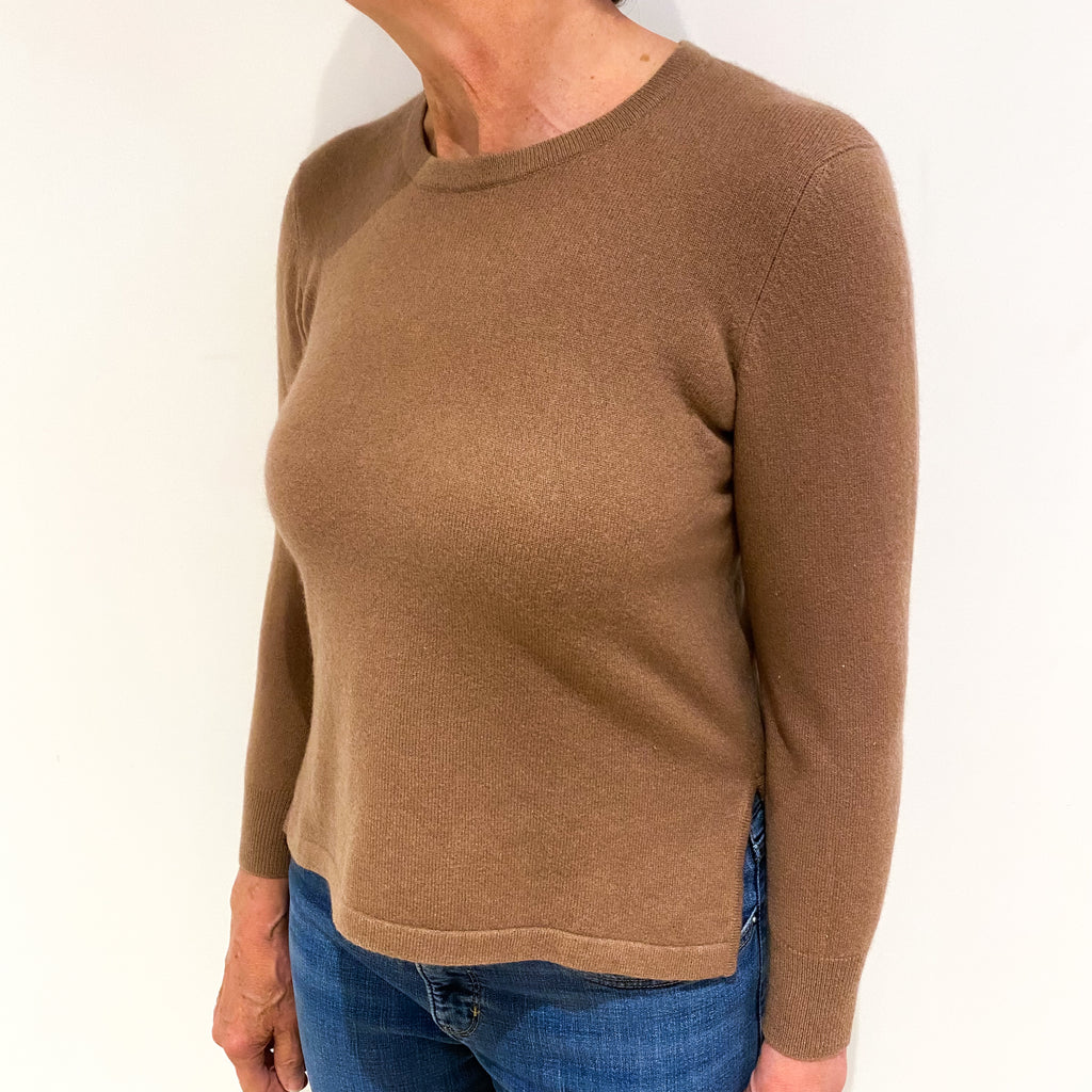 Butterscotch Brown Cashmere Crew Neck Jumper Medium