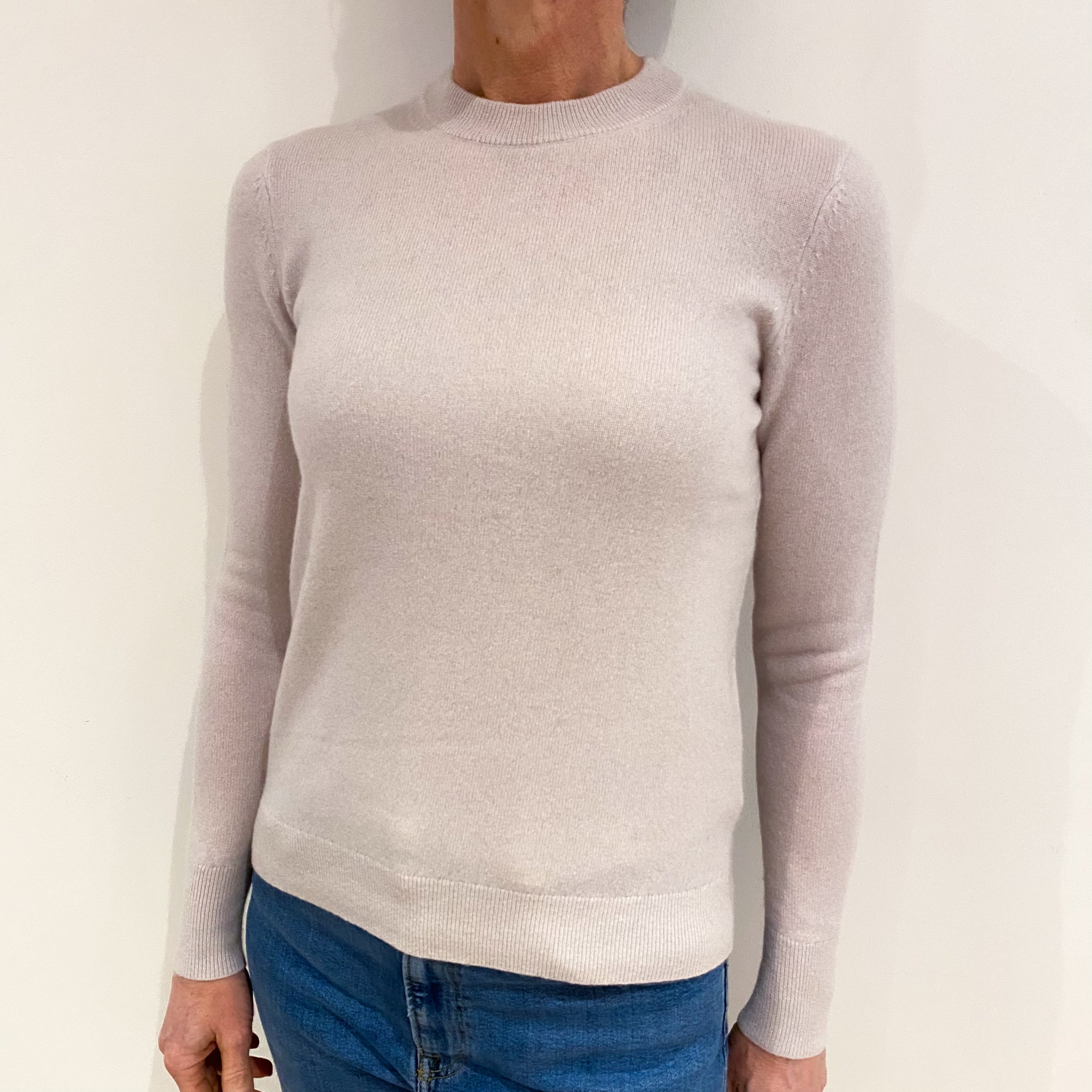 Jake’s Alabaster Beige Cashmere Crew Neck Jumper Small