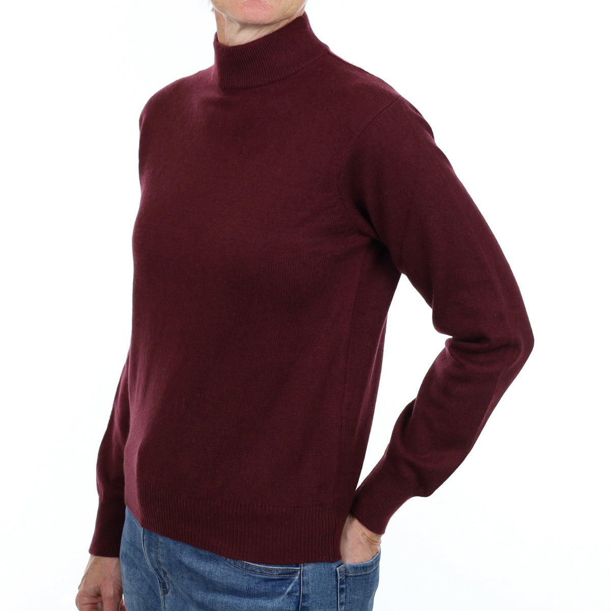 Port Red Cashmere Turtle Neck Jumper Small