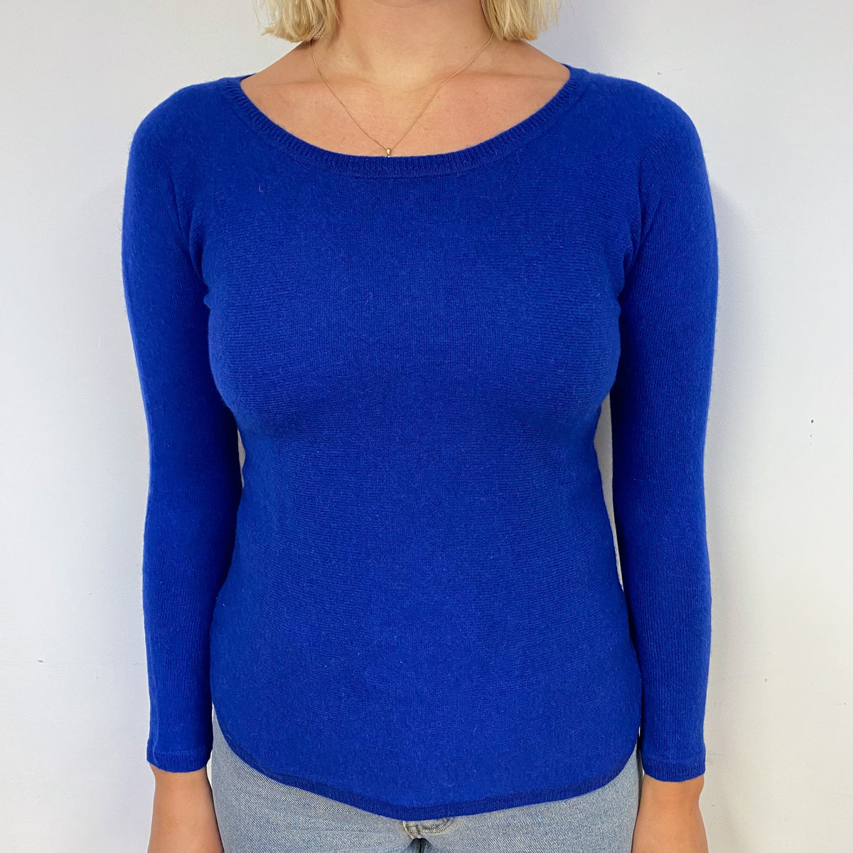 Indigo Blue Cashmere Crew Neck Jumper Small