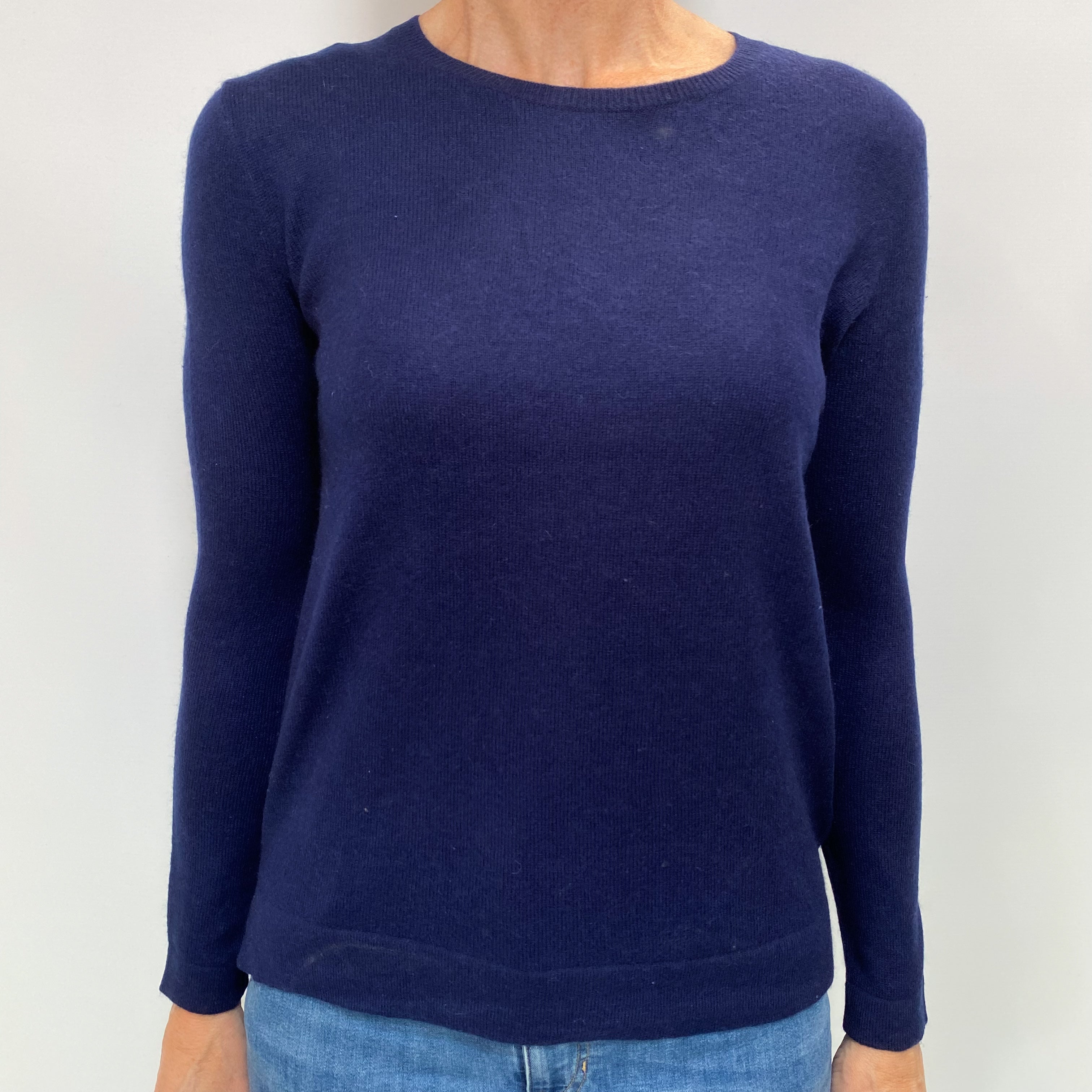 Ralph Lauren Navy Blue Cashmere Crew Neck Jumper Small