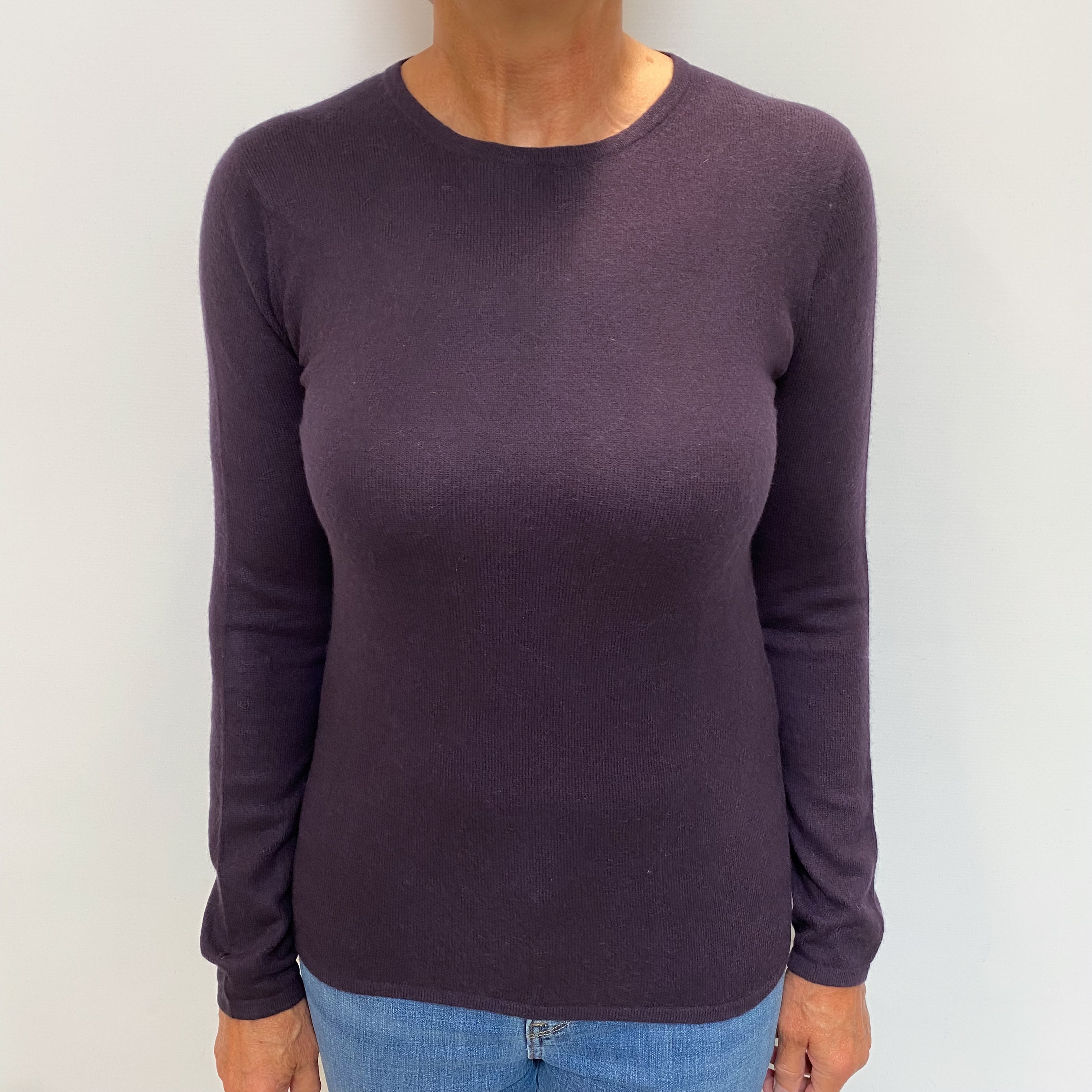 Blueberry Purple Cashmere Crew Neck Jumper Medium