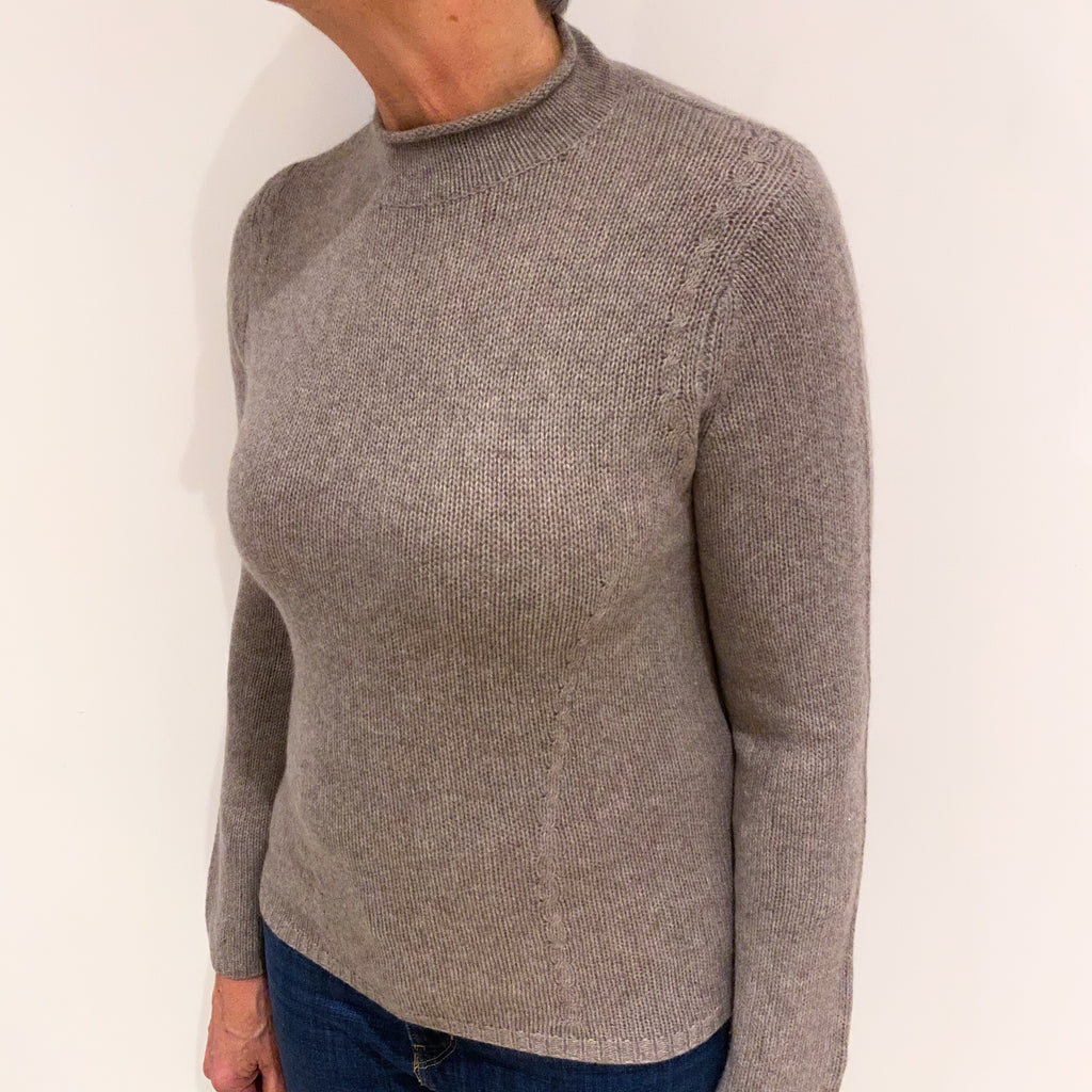 Fawn Cashmere Turtle Neck Jumper Medium