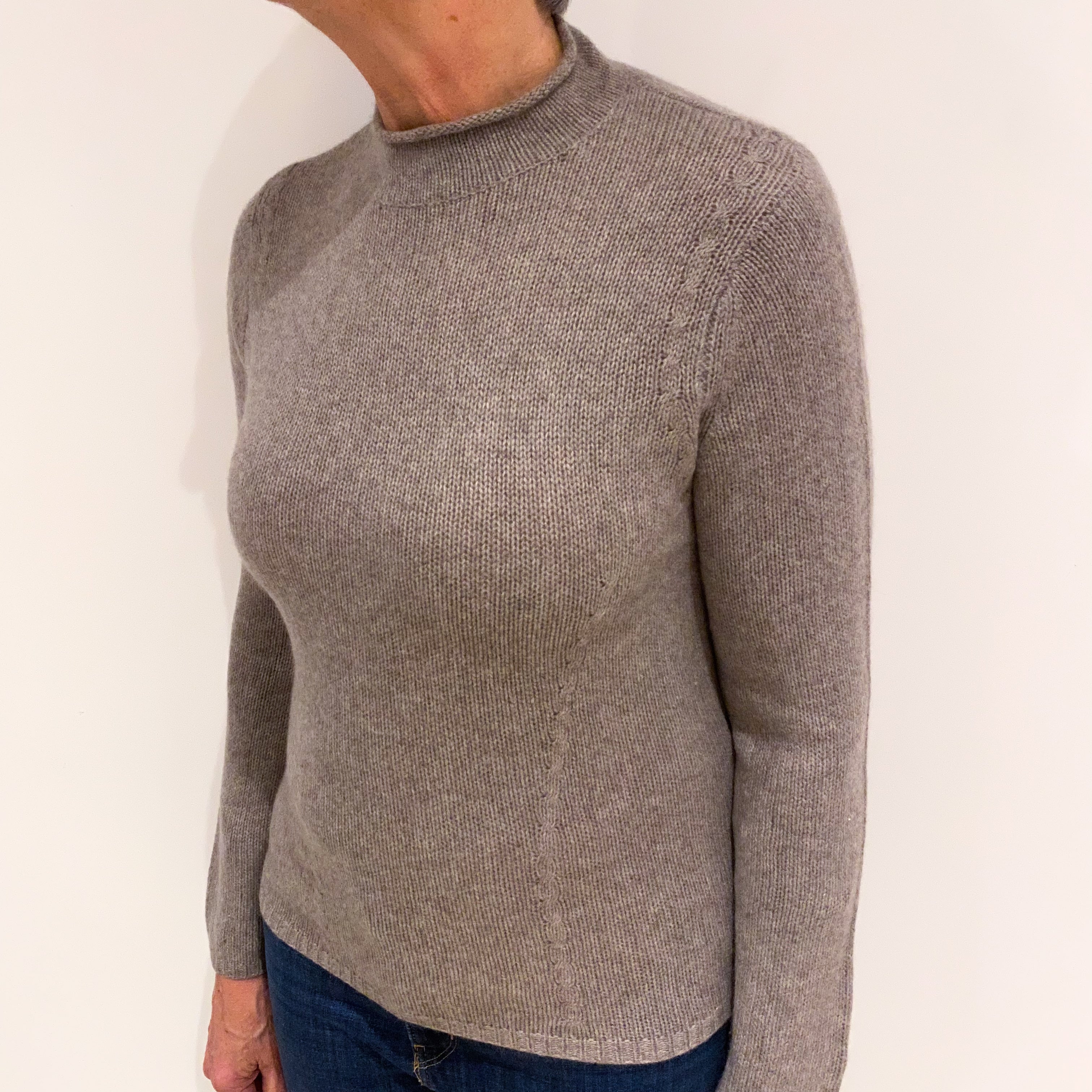 Fawn Cashmere Turtle Neck Jumper Medium