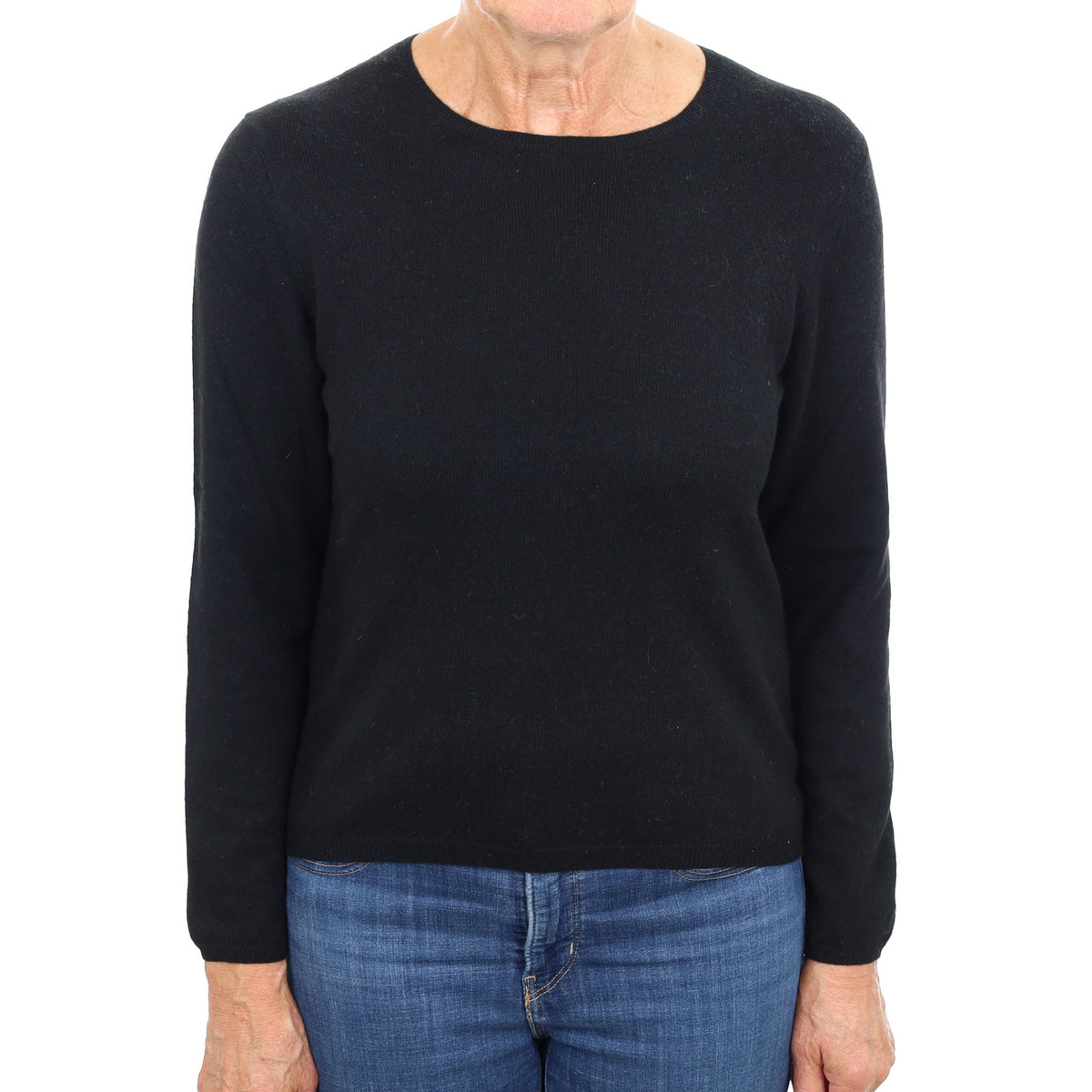 Black Cashmere Crew Neck Jumper Medium