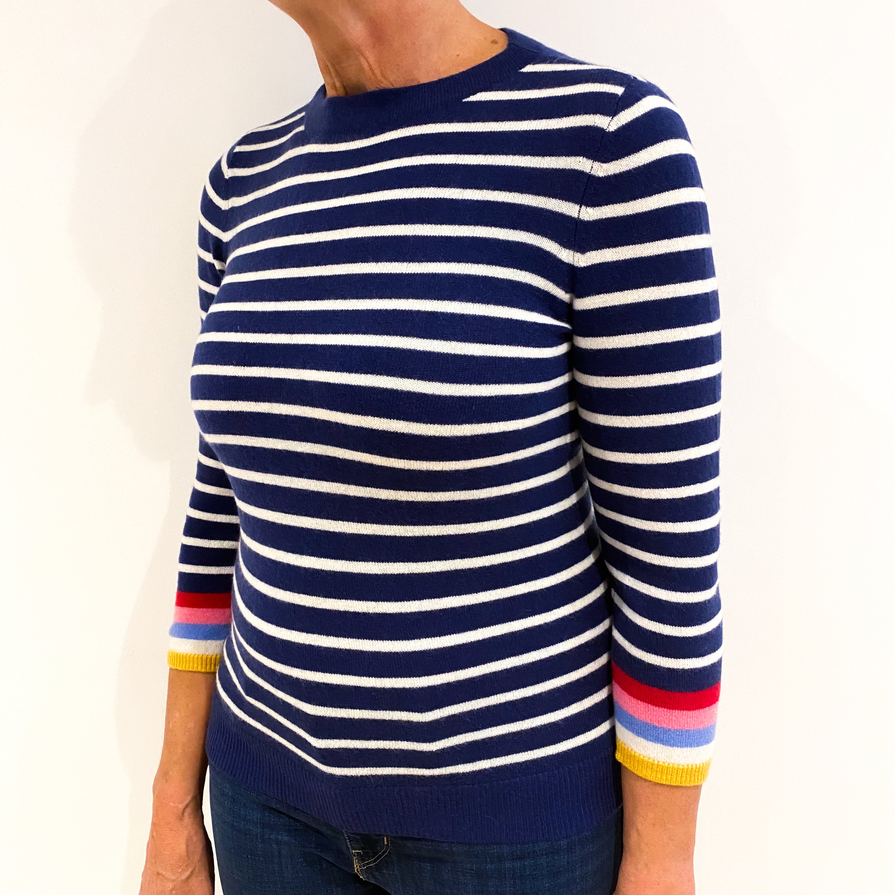 Air Force Blue Cashmere Crew Neck Jumper Medium