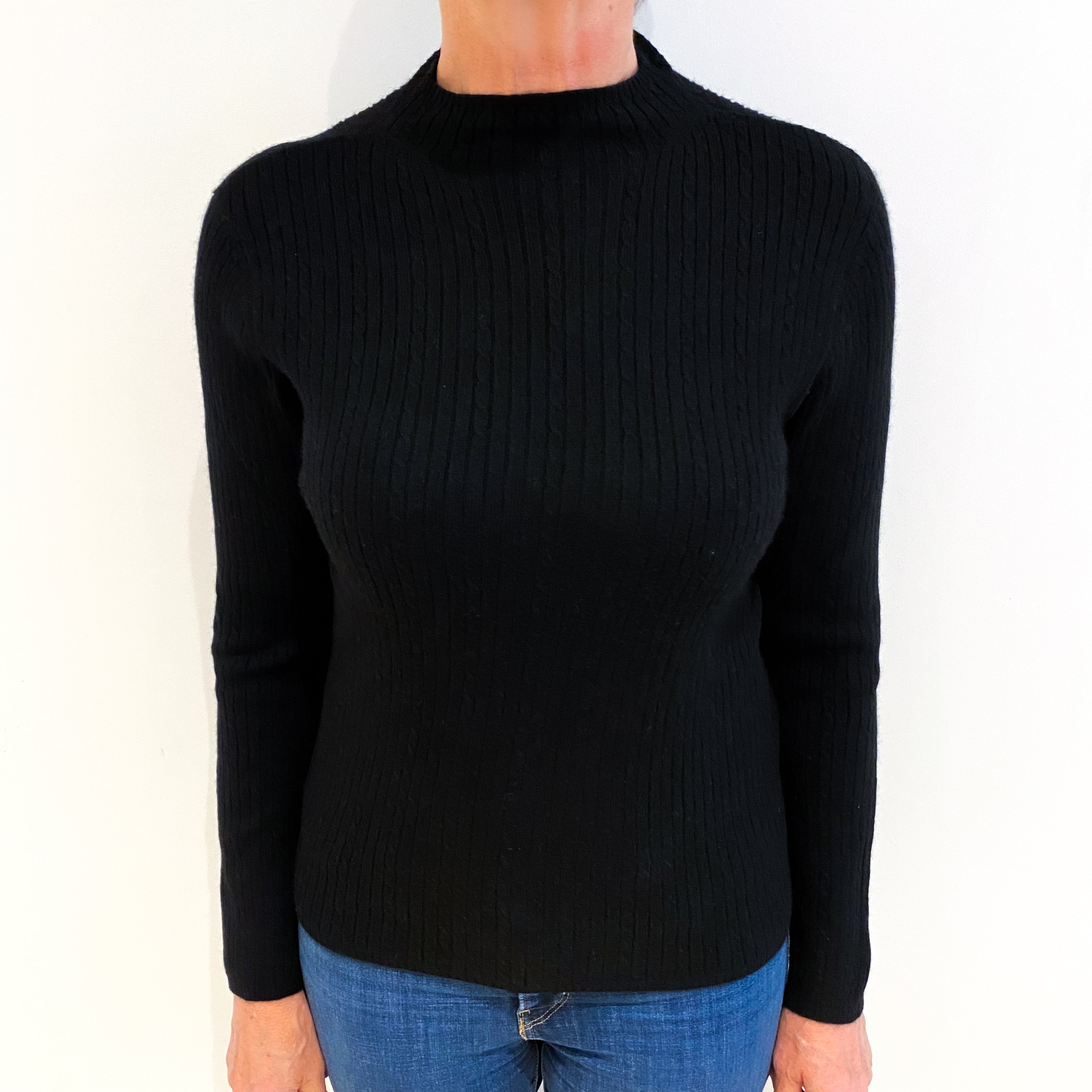Black Cashmere Turtle Neck Jumper Medium