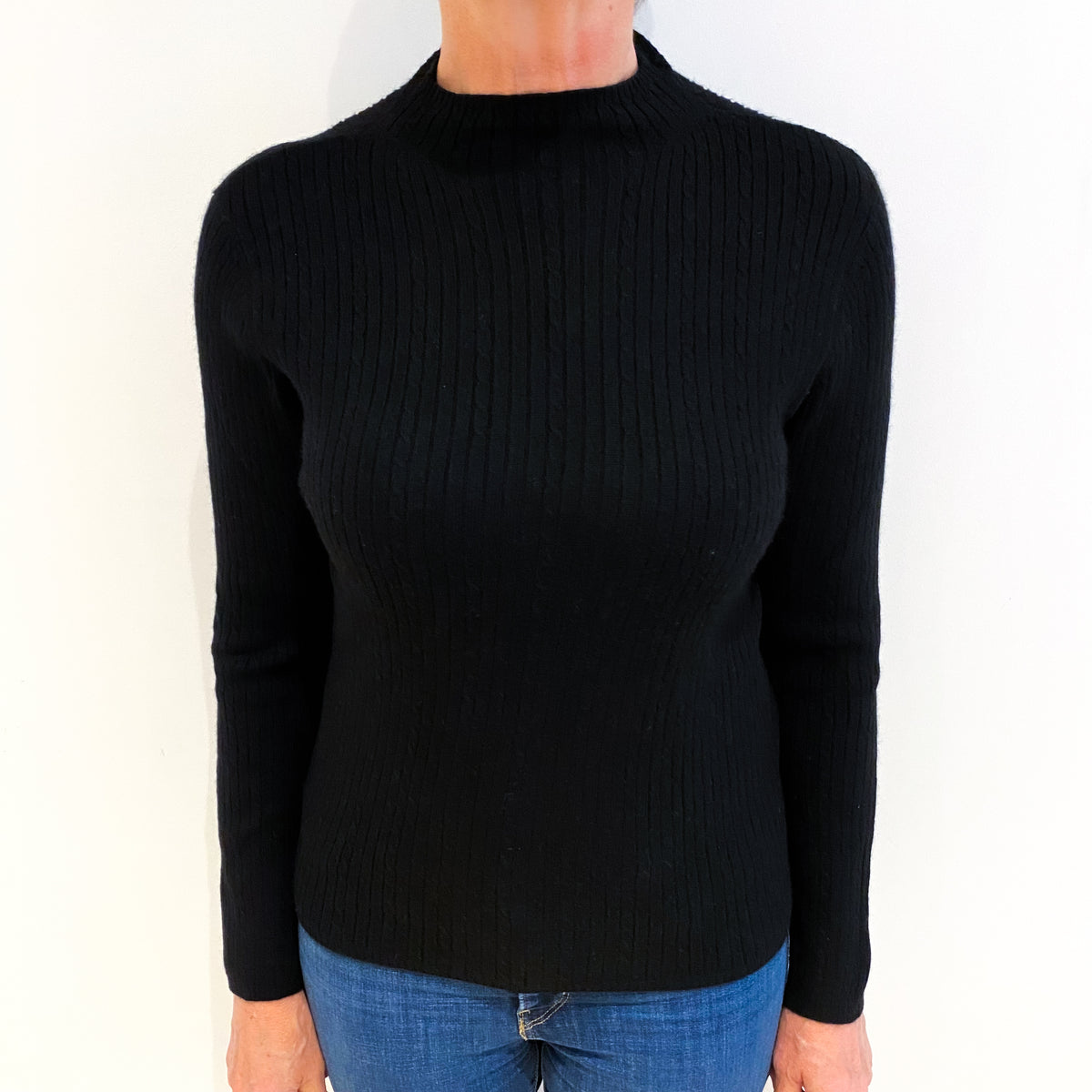 Black Cashmere Turtle Neck Jumper Medium
