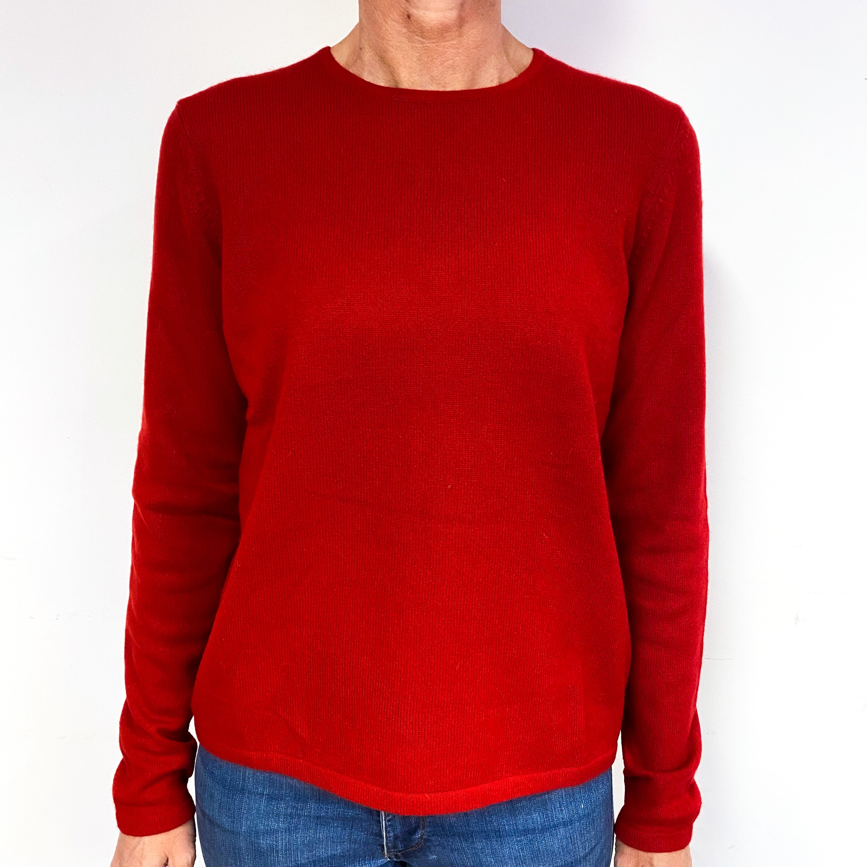 Scarlett Red Cashmere Crew Neck Jumper Medium