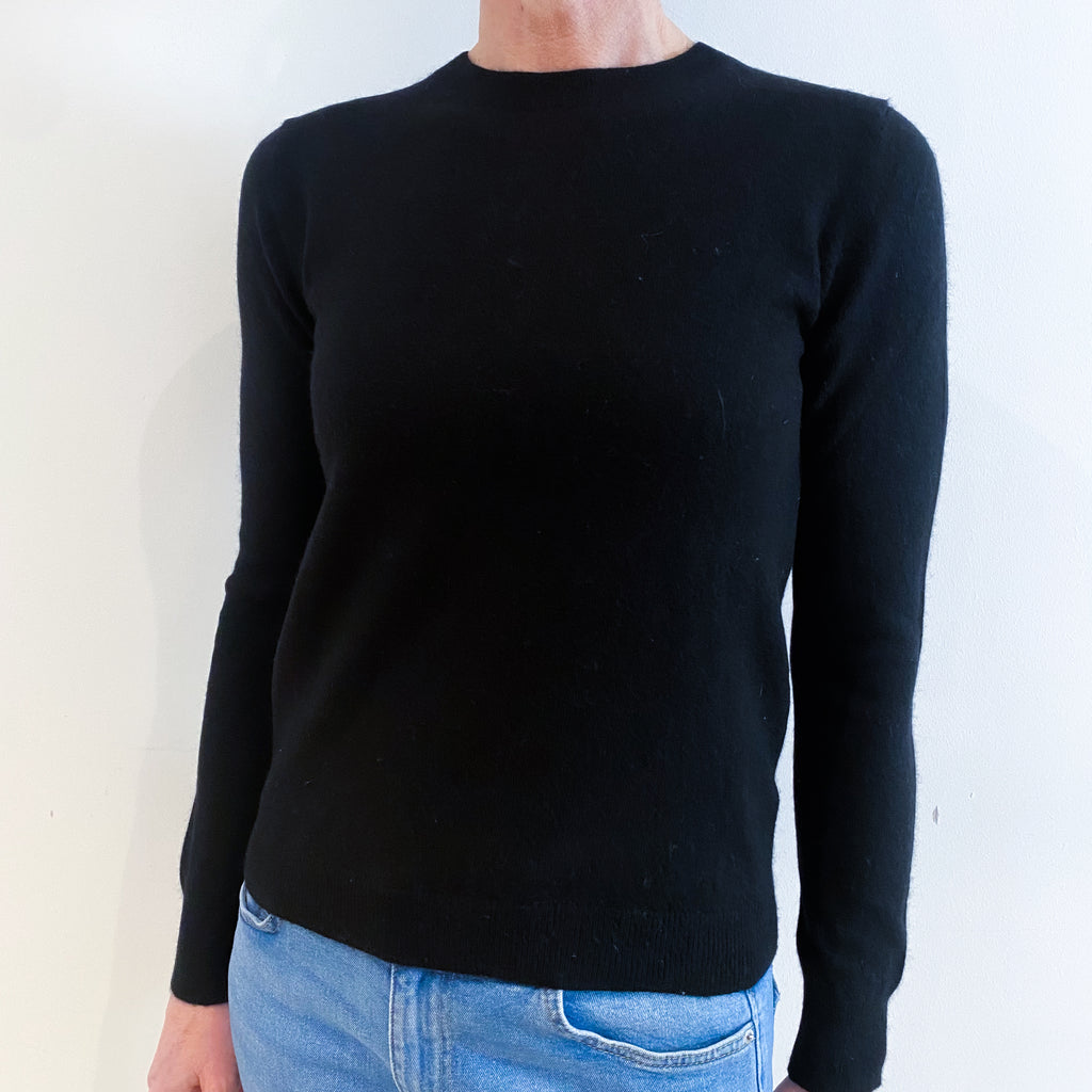 Black Cashmere Crew Neck Jumper Small