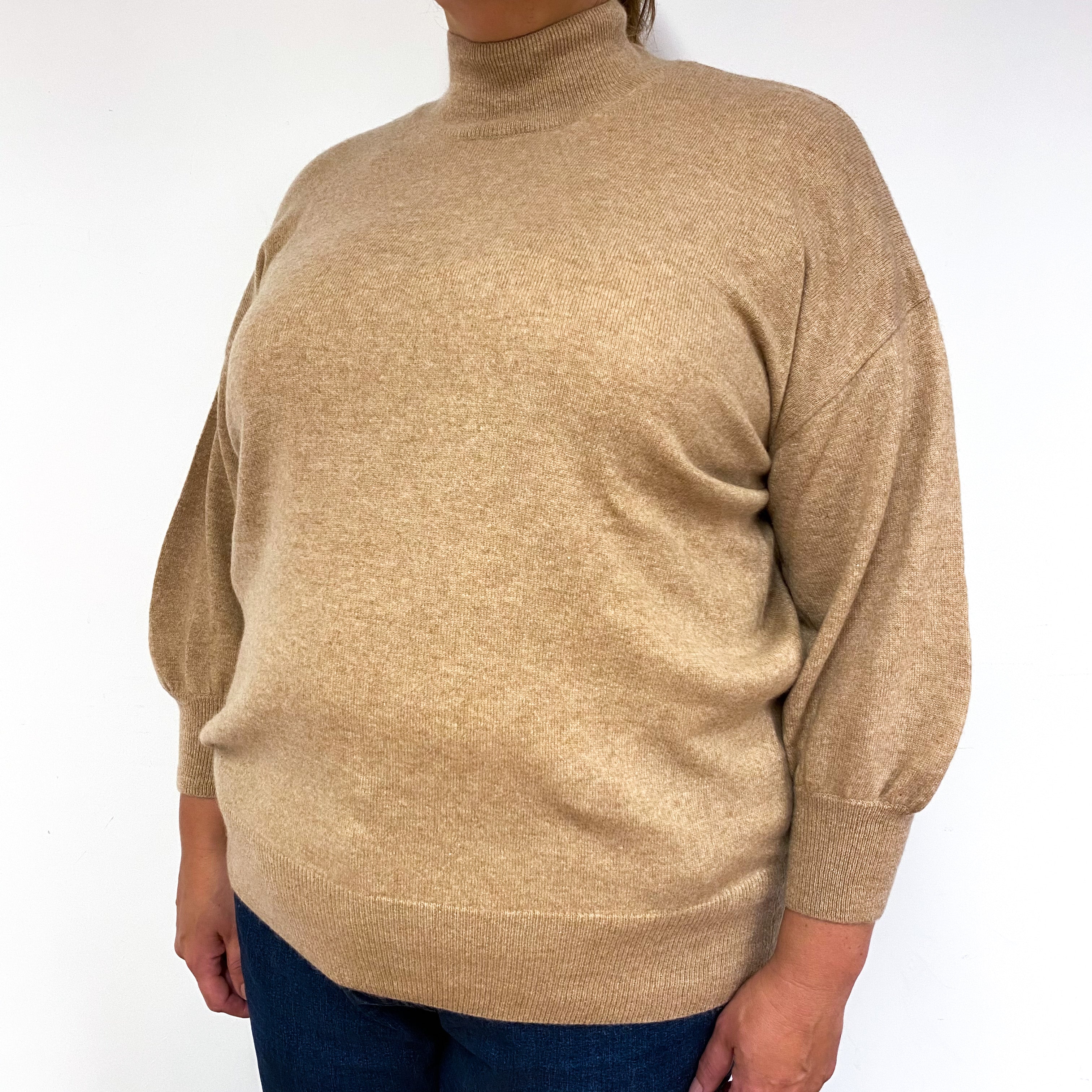 Fudge Brown Cashmere Turtle Neck Jumper Extra Large