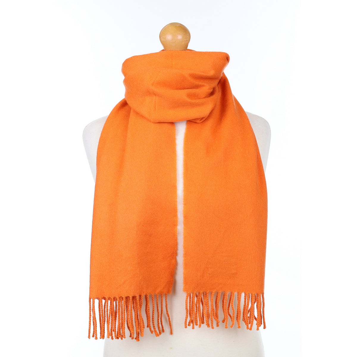 Begg and Co Tangerine Orange Cashmere Woven Scarf