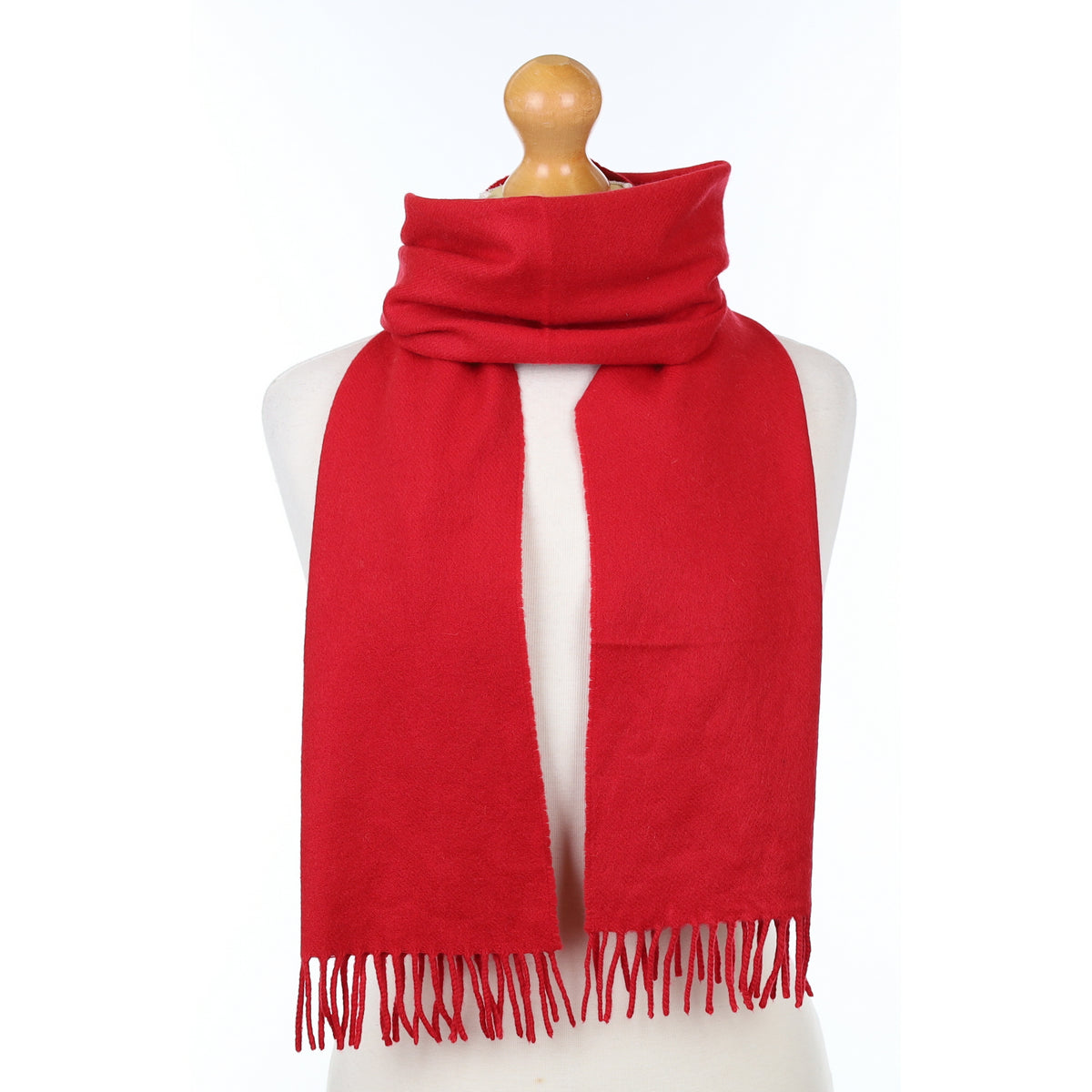 Post Box Red Cashmere Woven Scarf