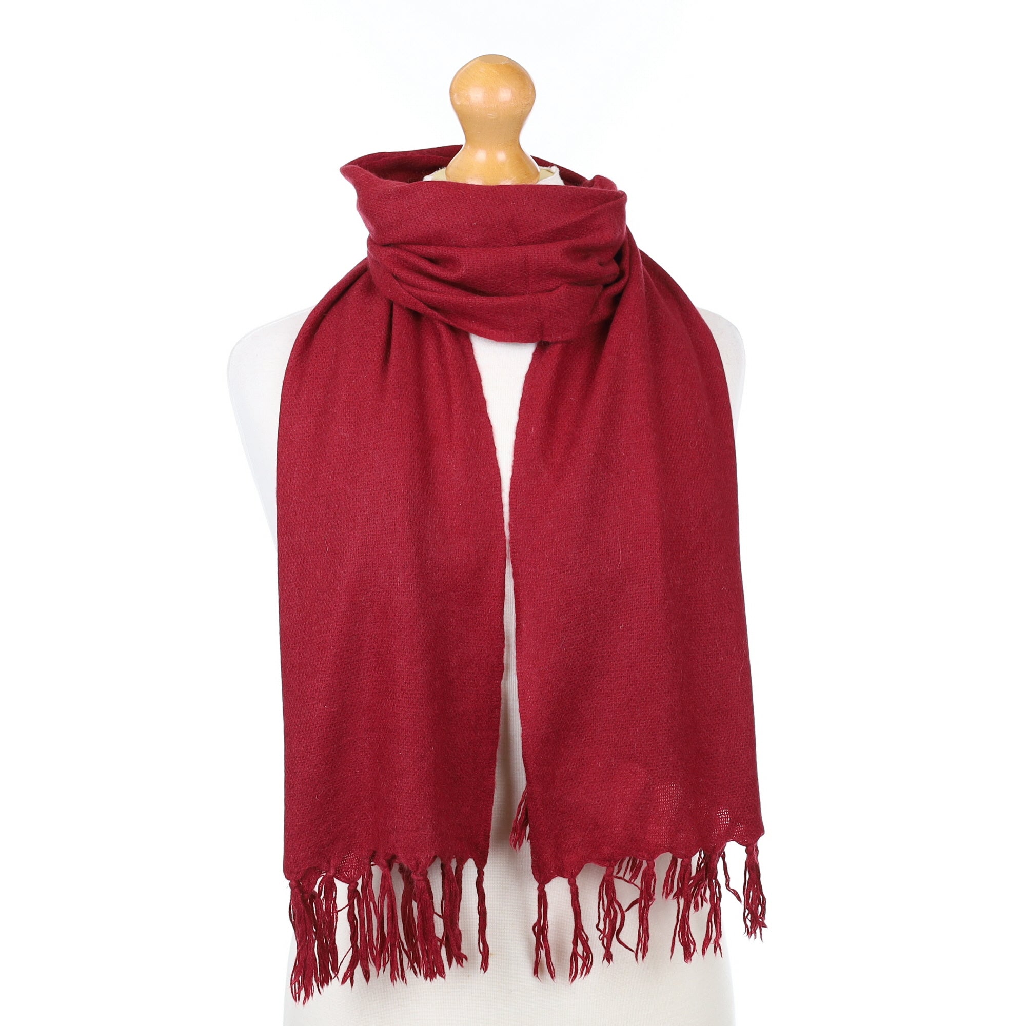 Scarlet Red Cashmere Woven Scarf
