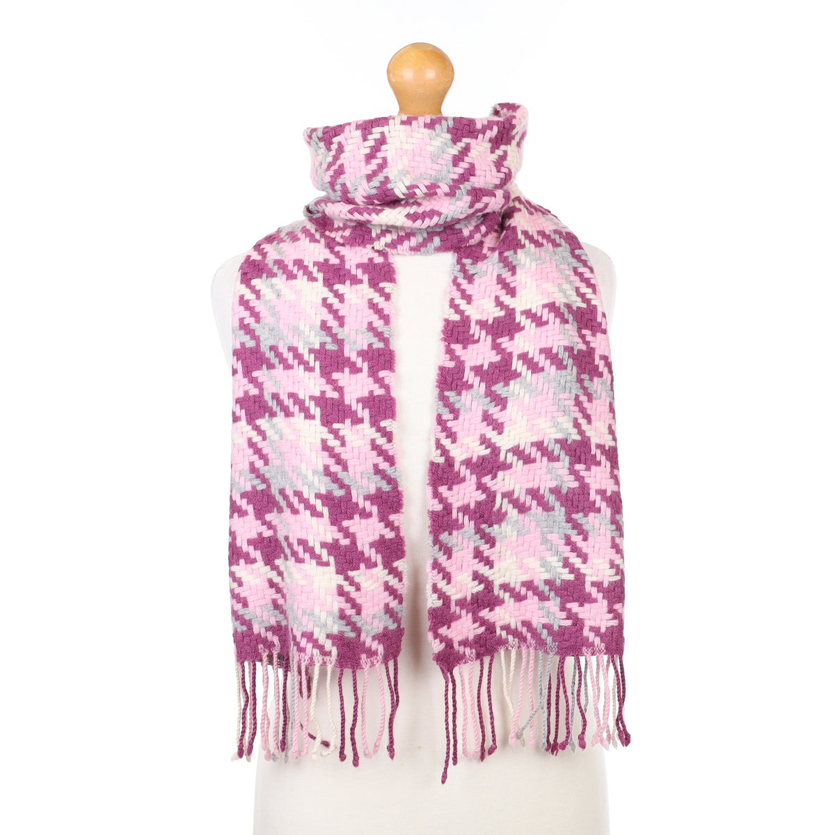 Purple Textured Cashmere Woven Scarf