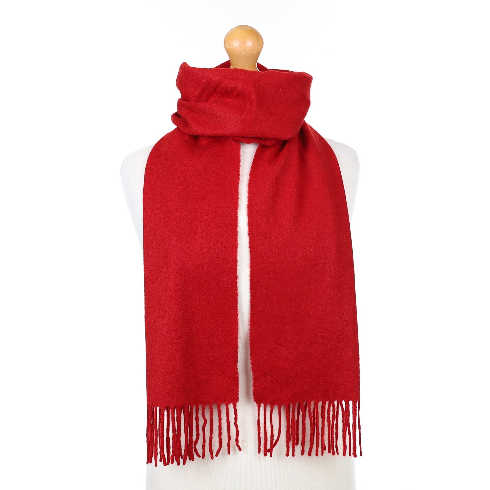 Post Box Red Cashmere Woven Scarf