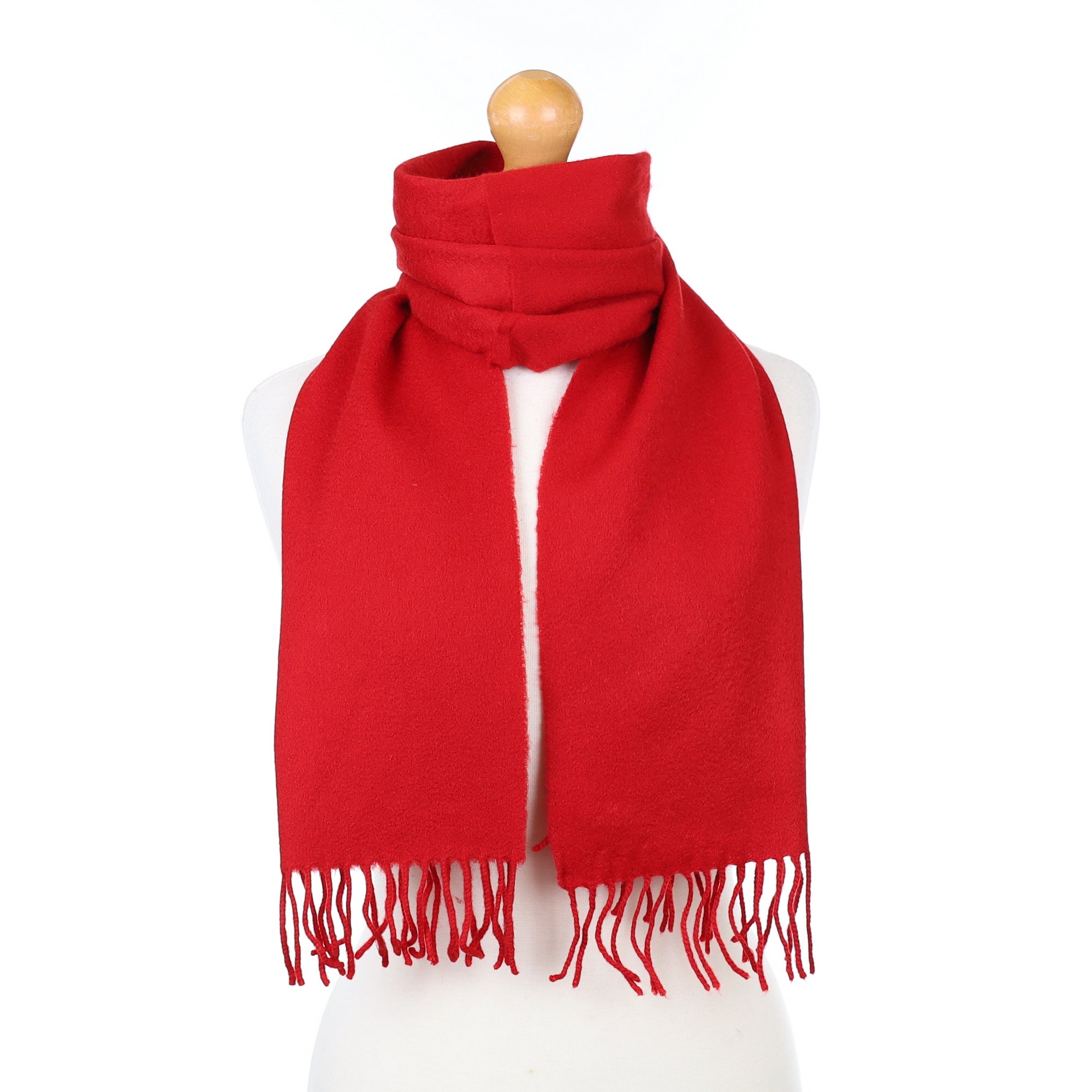 Post Box Red Cashmere Woven Scarf