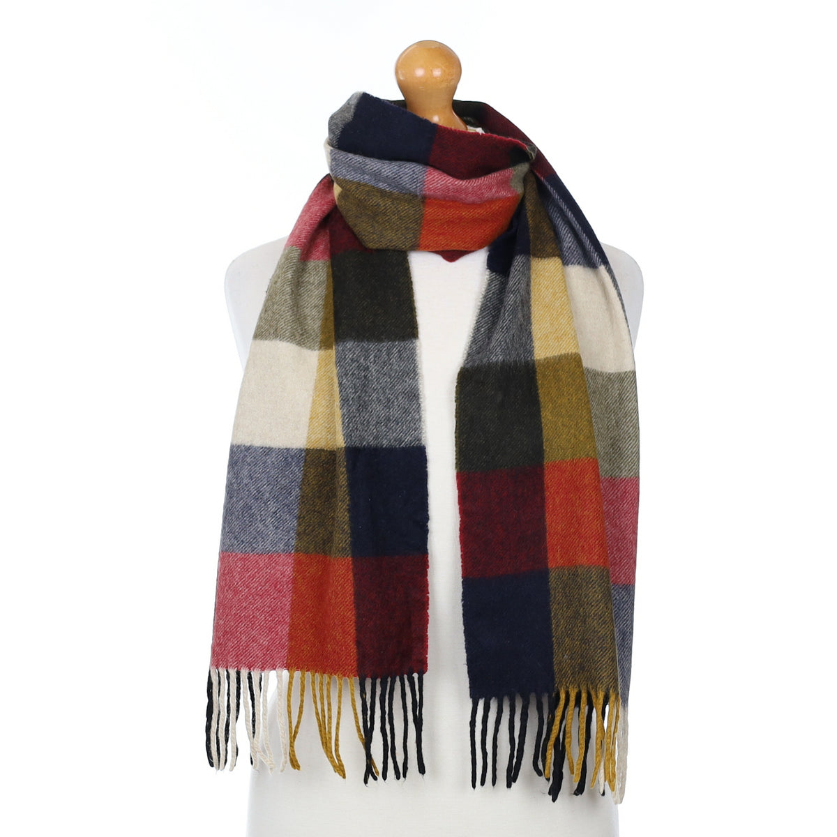 Colourful Checked Cashmere Woven Scarf