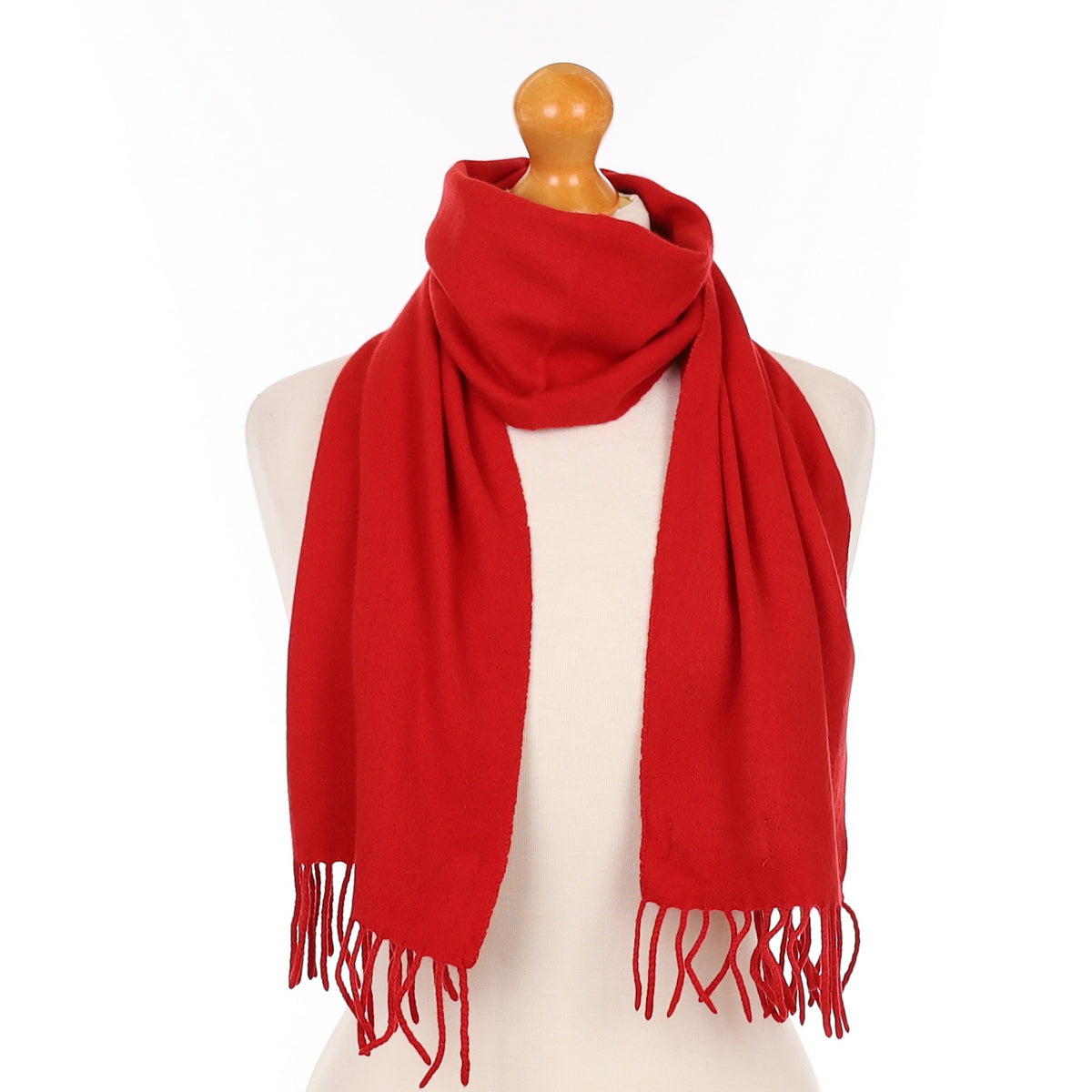 Scarlet Red Cashmere Woven Scarf