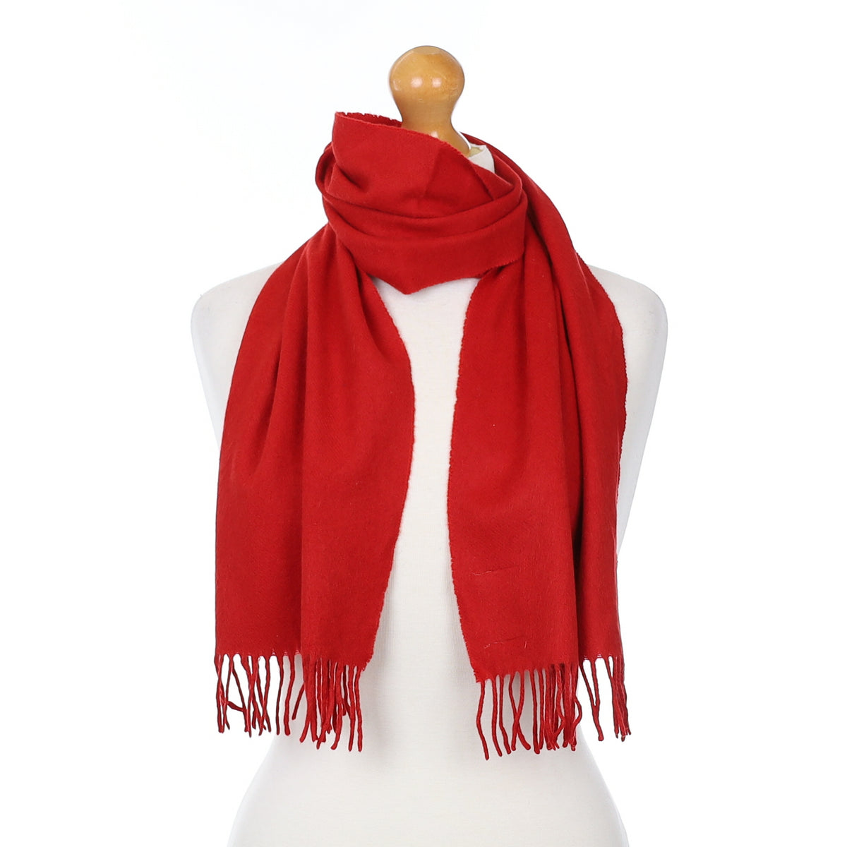 Post Box Red Cashmere Woven Scarf