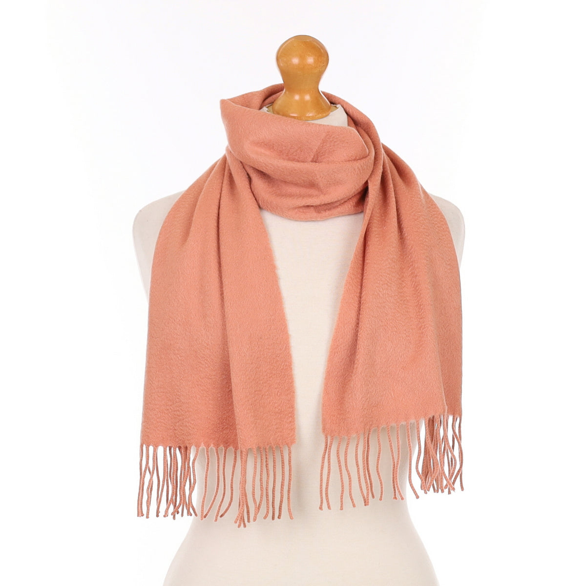 Peach Pink Cashmere Woven Scarf