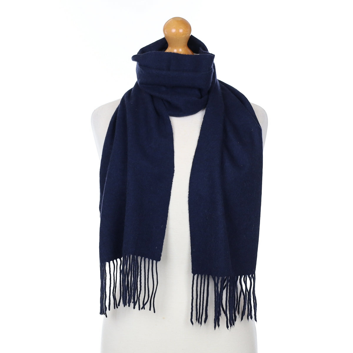Navy Blue Cashmere Woven Scarf