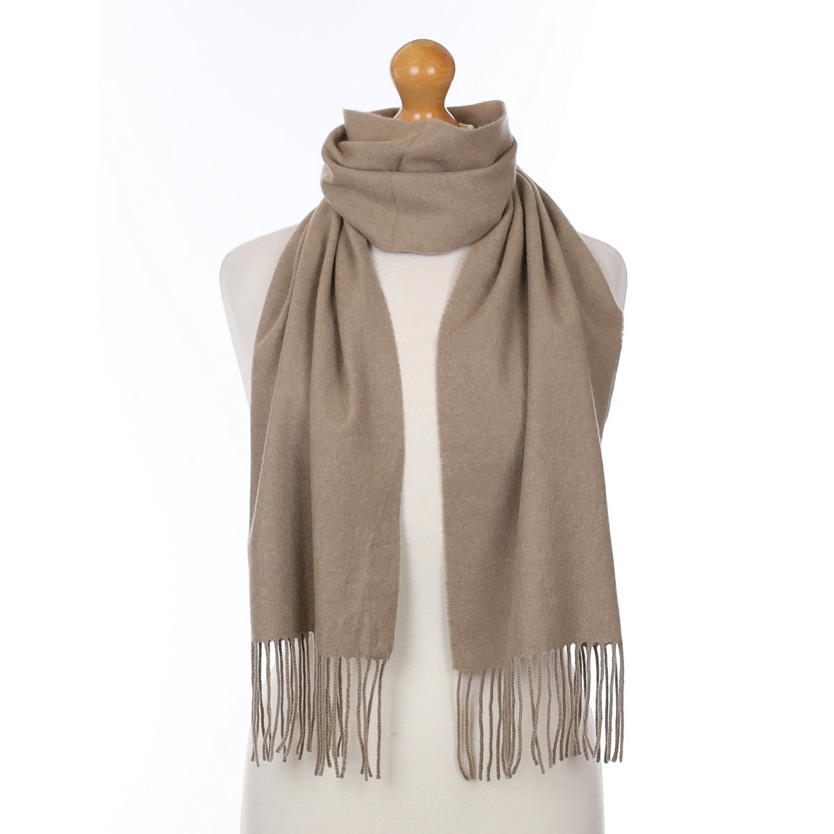 Mocha Brown Cashmere Woven Scarf