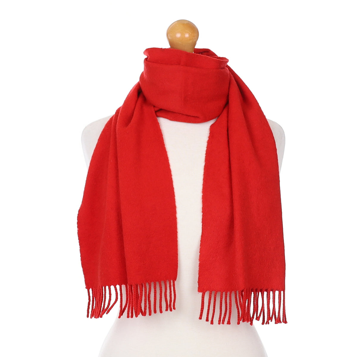Scottish Spanish Red Cashmere Woven Scarf