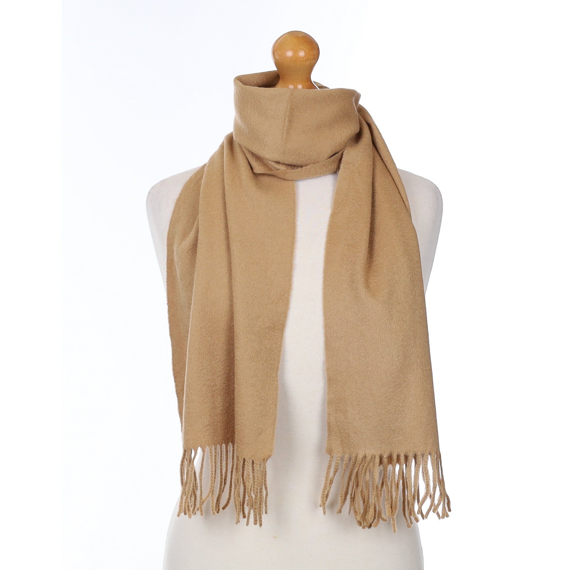 Caramel Checked Cashmere Woven Scarf