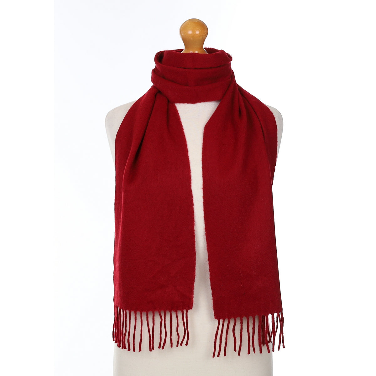 Crimson Red Cashmere Woven Scarf