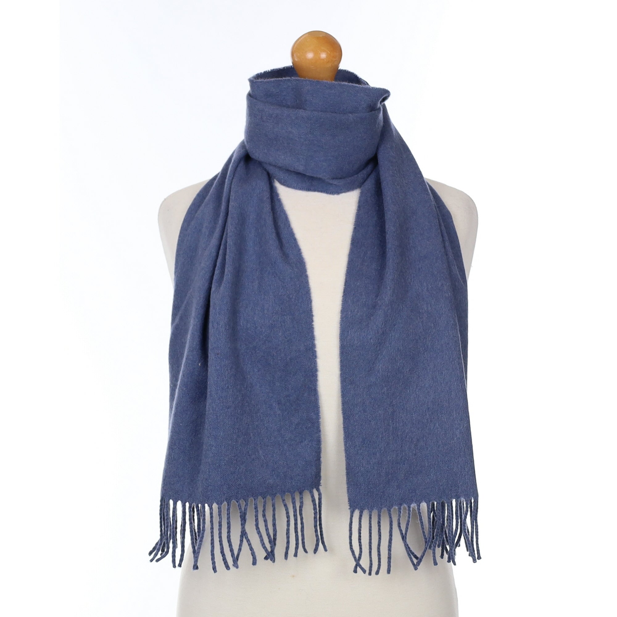 Denim Blue Cashmere Woven Scarf