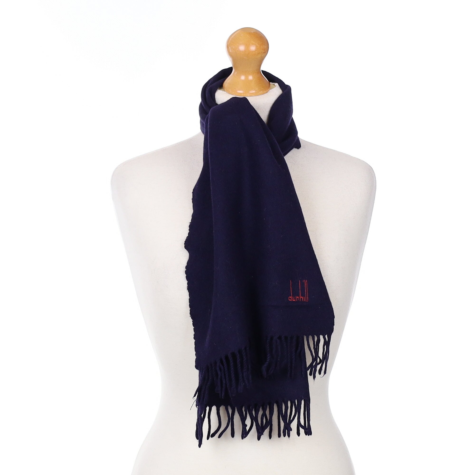 Navy Blue Cashmere Woven Scarf