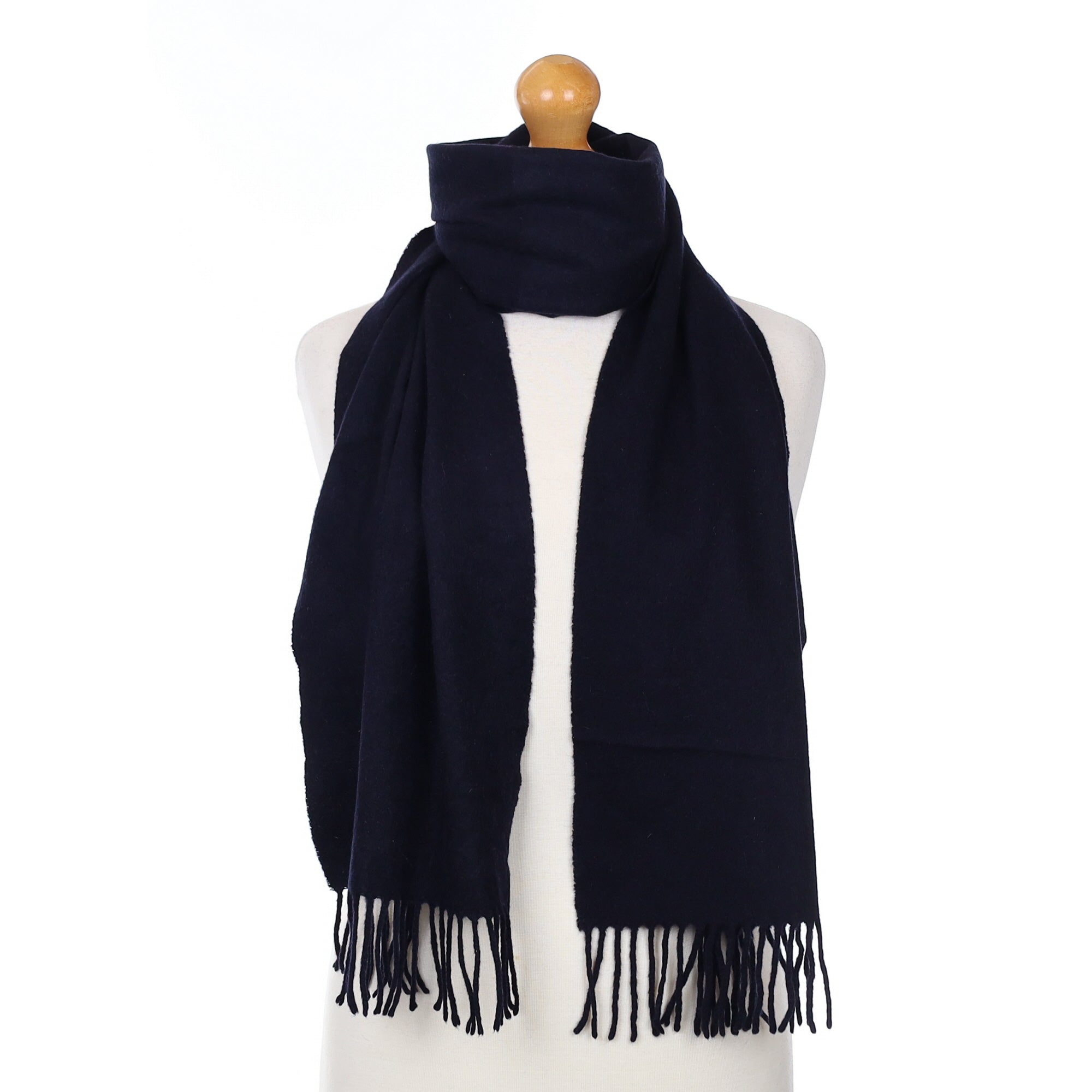 Navy Blue Cashmere Woven Scarf