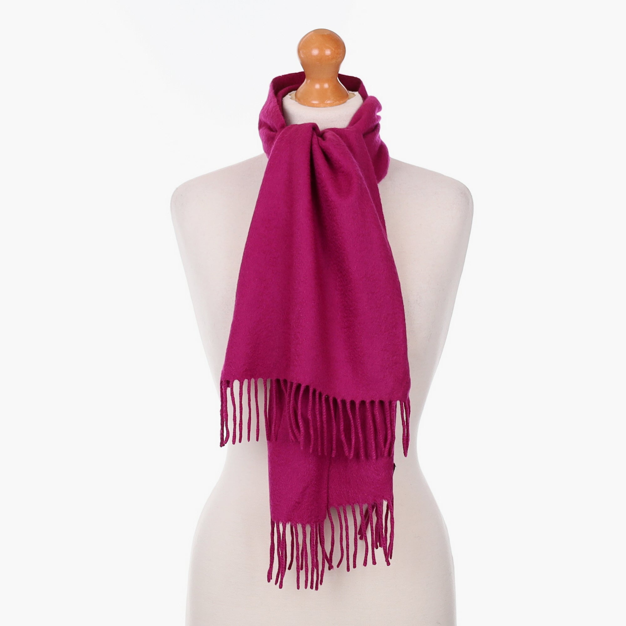Italian Fuchsia Pink Cashmere Woven Scarf