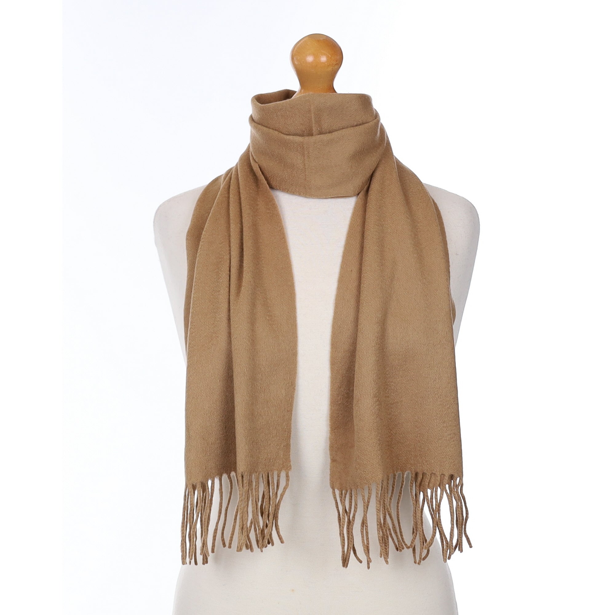 Camel Brown Cashmere Woven Scarf
