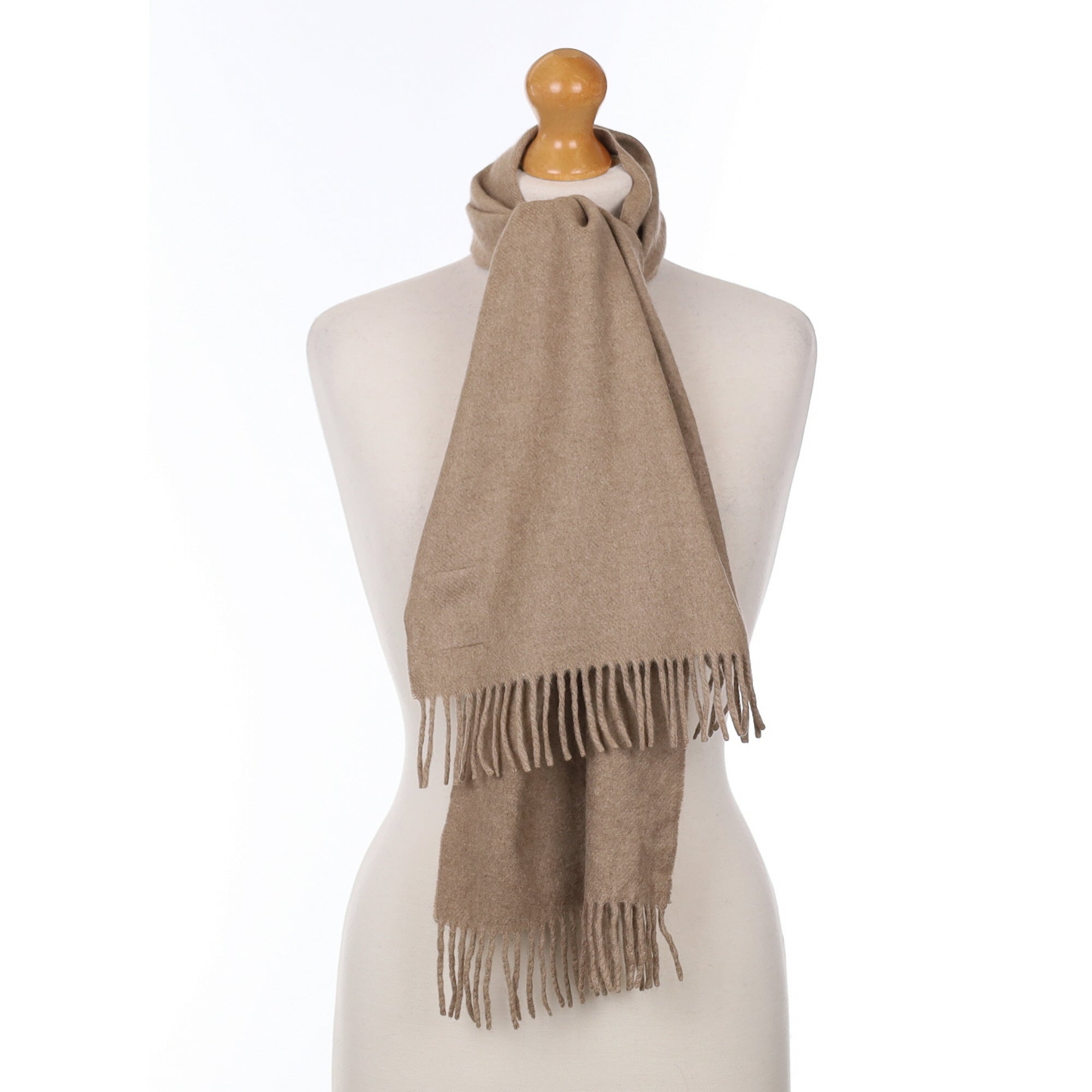 Fawn Beige Cashmere Woven Scarf