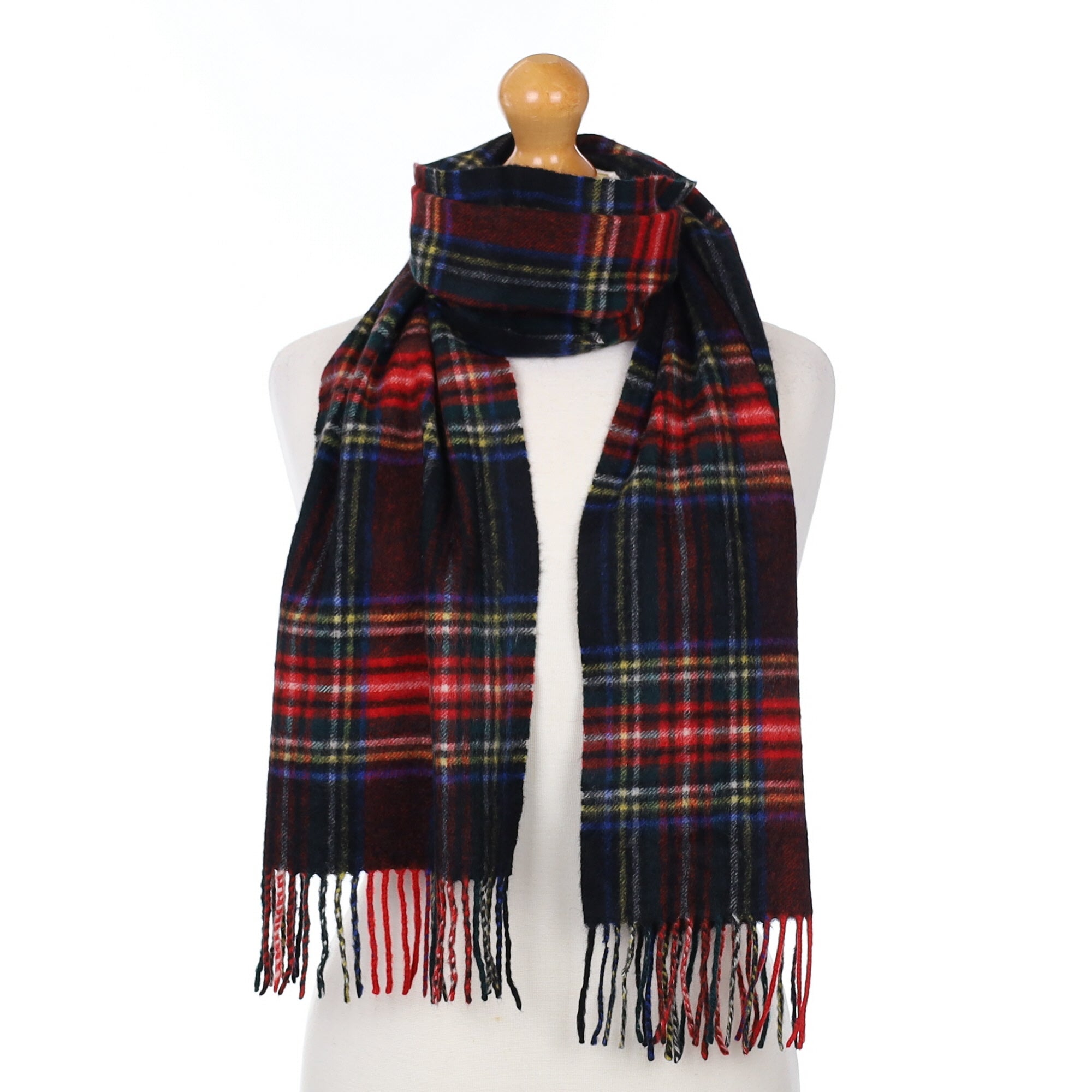 Green Red and Blue Tartan Cashmere Woven Scarf