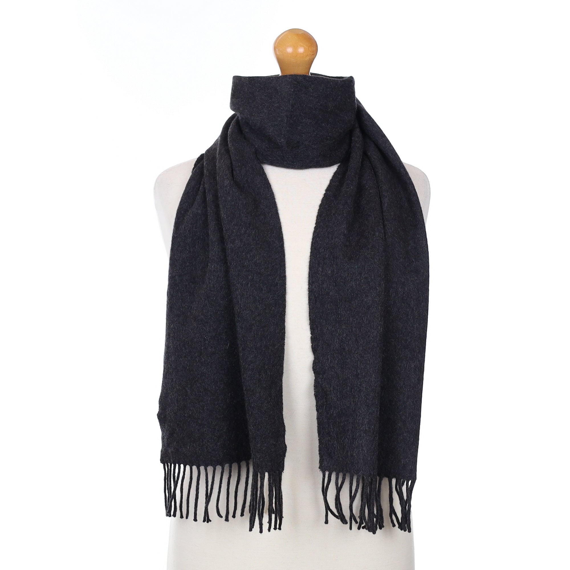 Graphite Grey Cashmere Woven Scarf