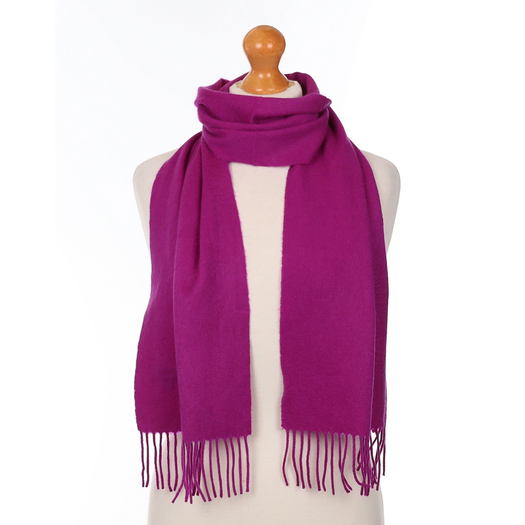 Magenta Purple Cashmere Woven Scarf