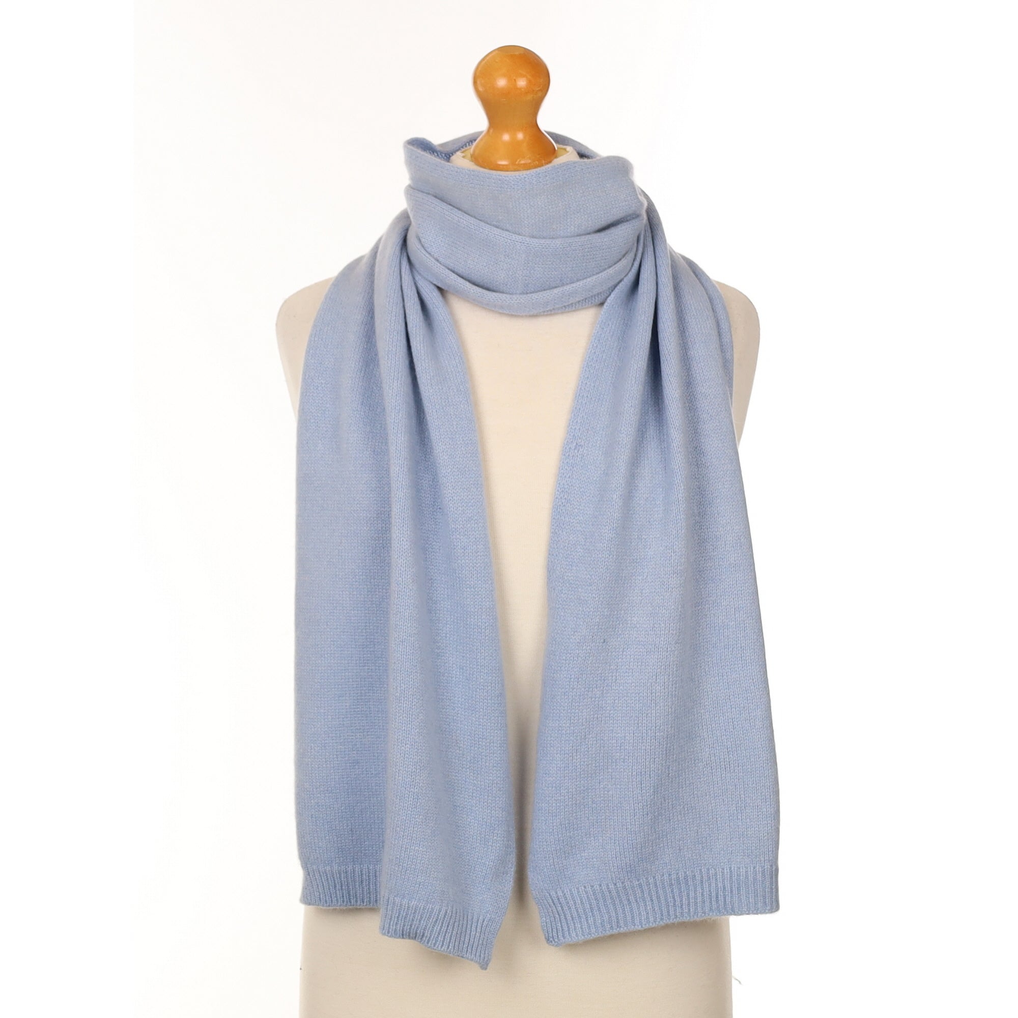 Baby Blue Cashmere Knitted Scarf