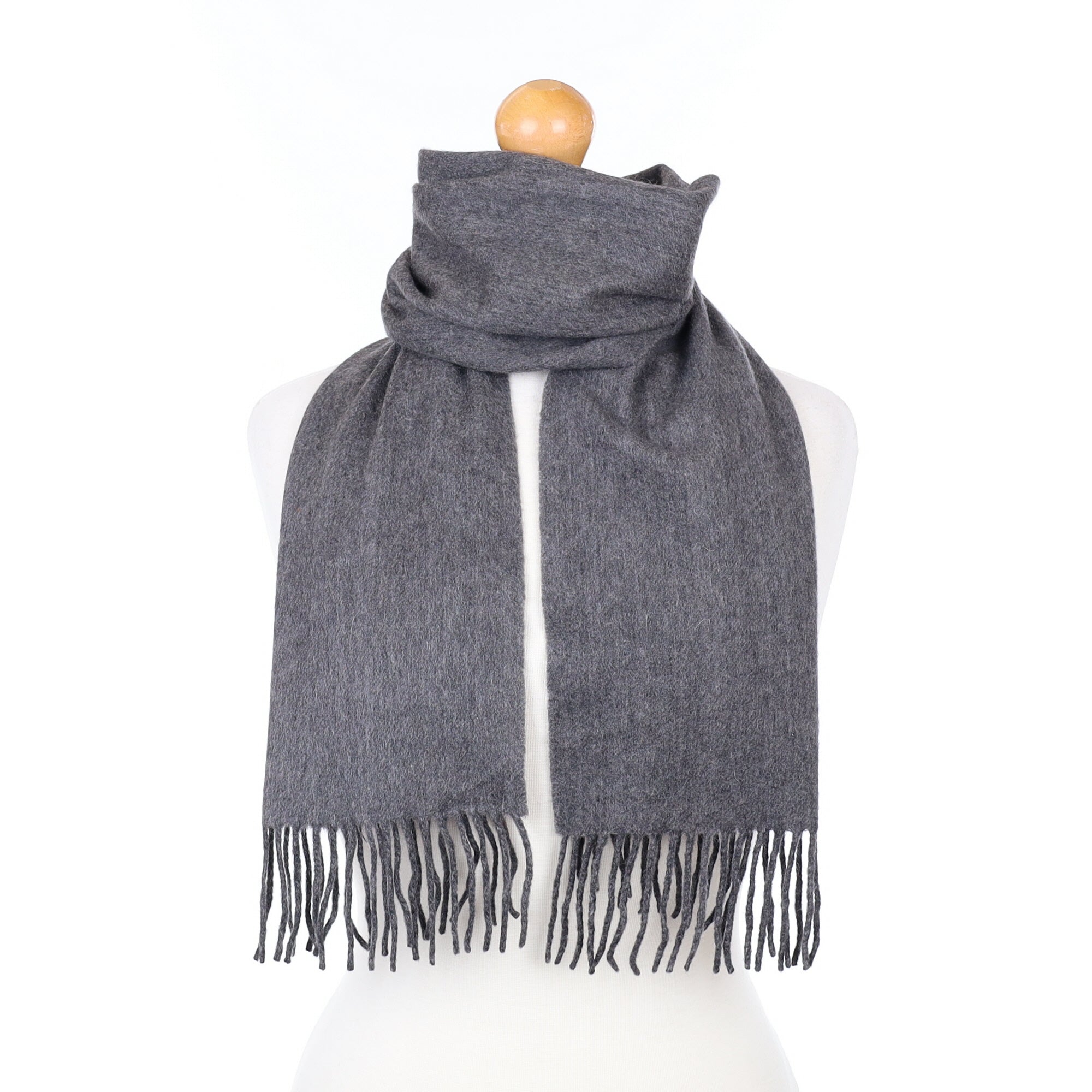 Ash Grey Cashmere Woven Scarf