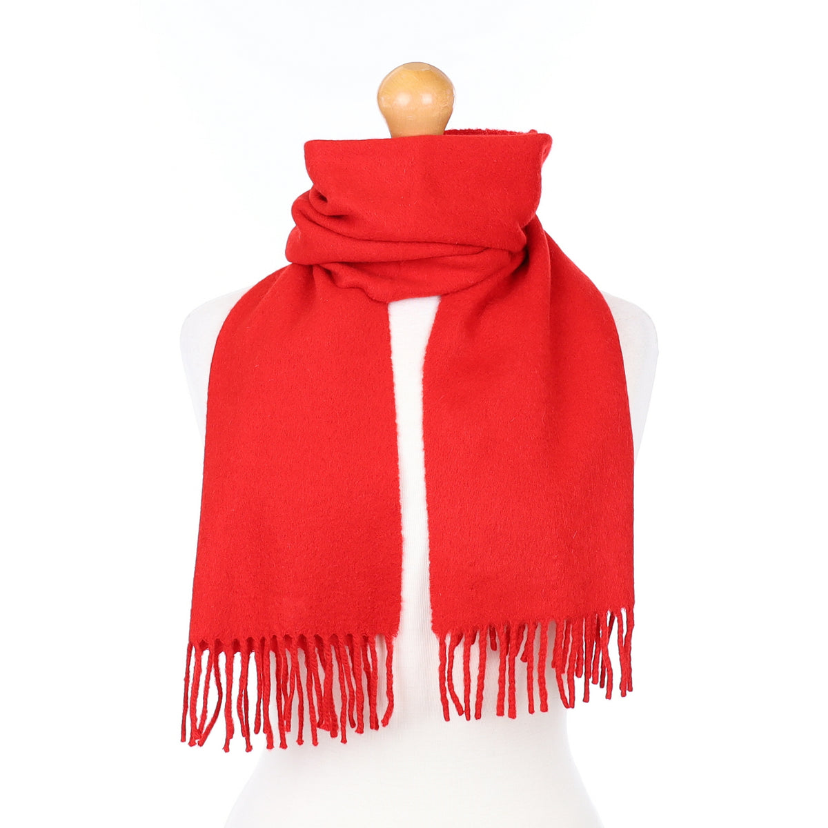 Scottish Post Box Red Cashmere Woven Scarf